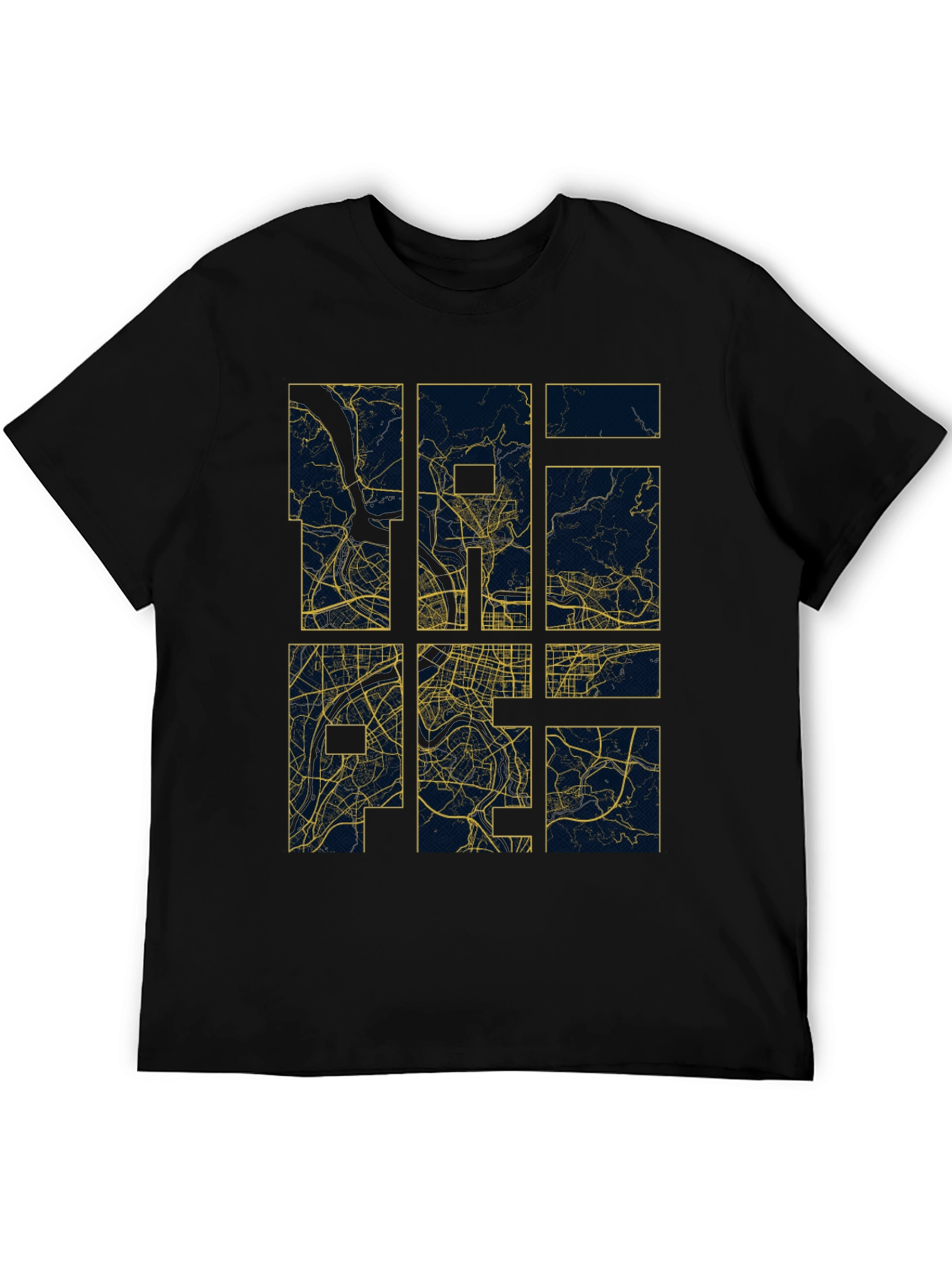 Abstract City Map Graphic Tee - Modern Style