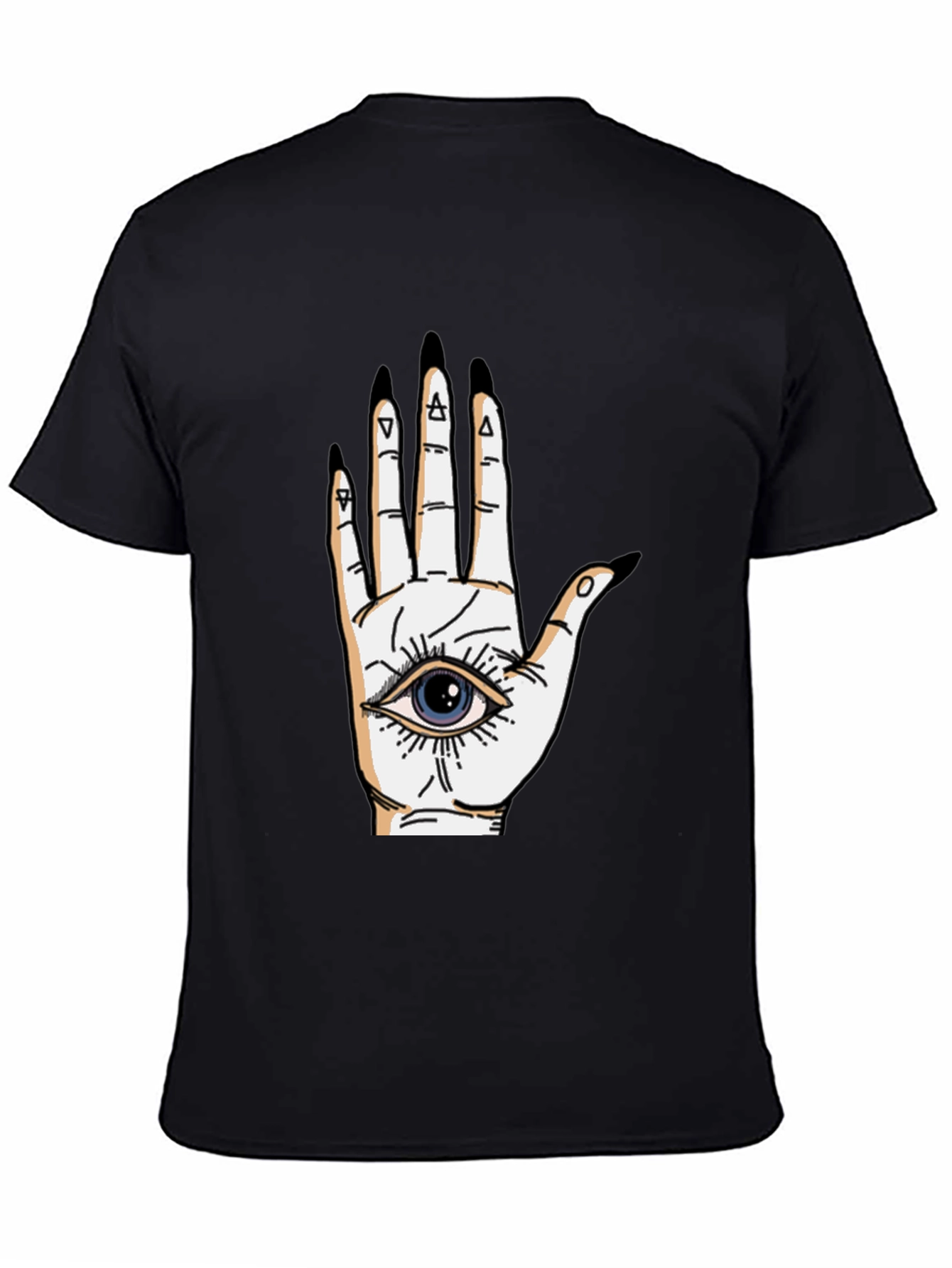 Eye-in-Hand Graphic Tee - All Seeing Black T-Shirt