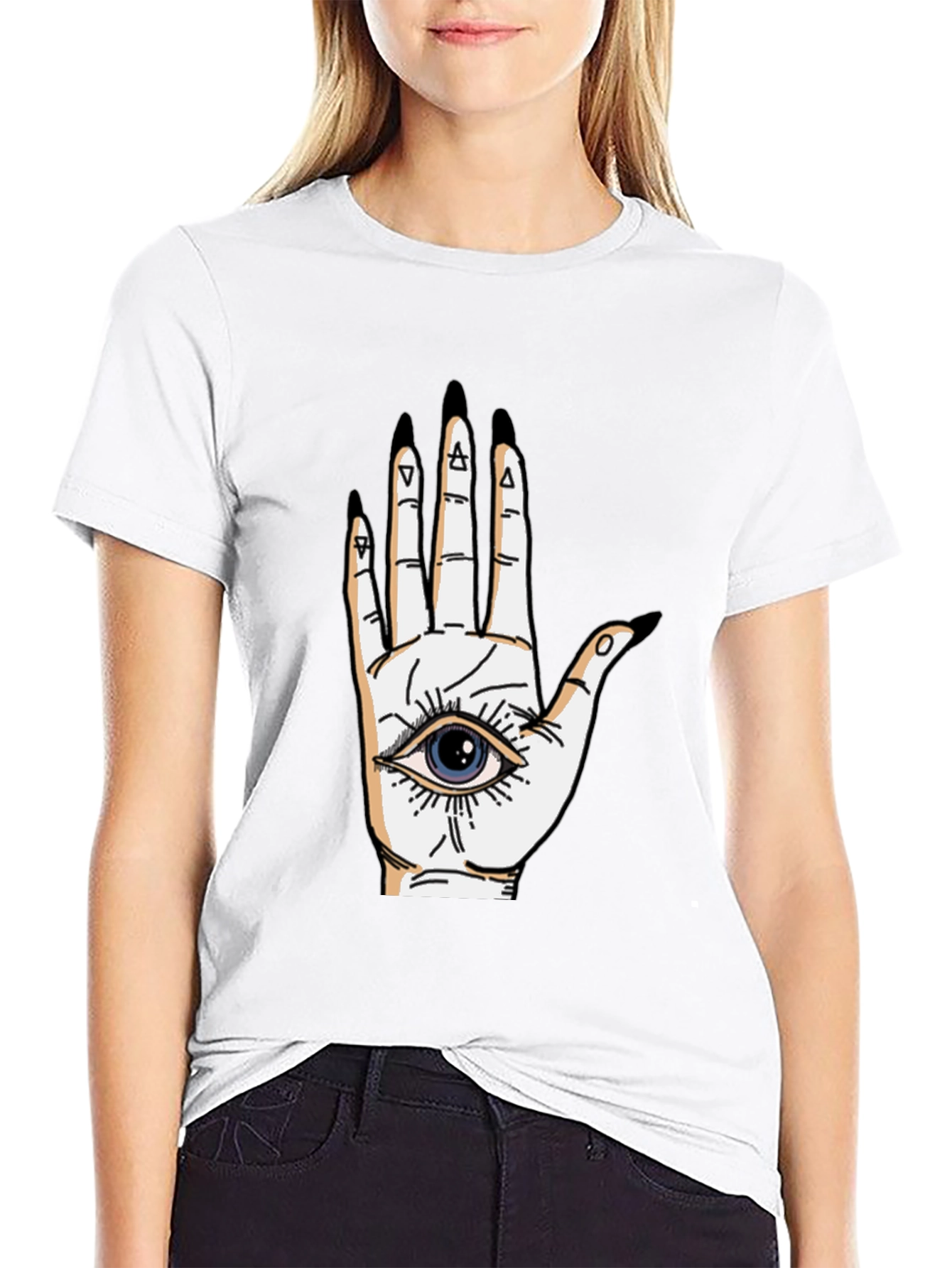 Eye-in-Hand Graphic Tee - All Seeing Black T-Shirt