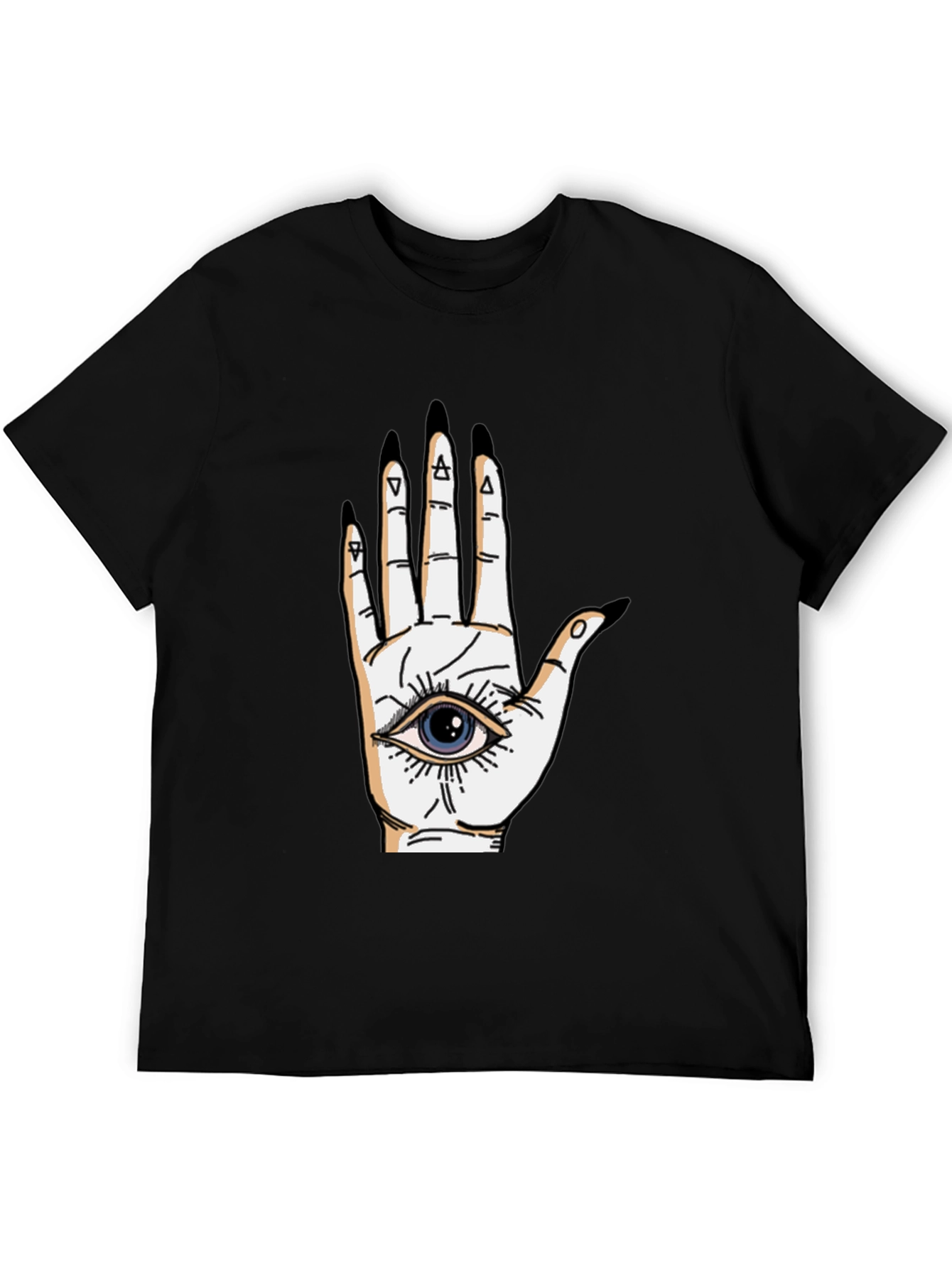 Eye-in-Hand Graphic Tee - All Seeing Black T-Shirt