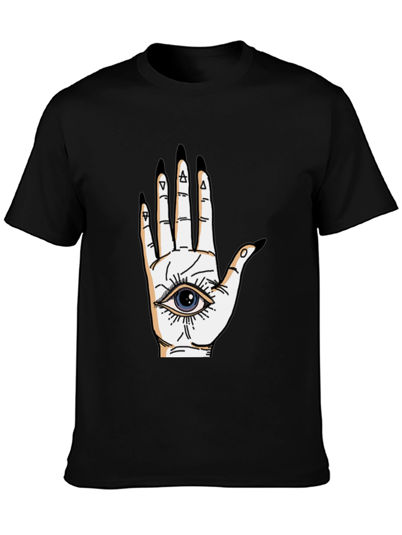 Eye-in-Hand Graphic Tee - All Seeing Black T-Shirt