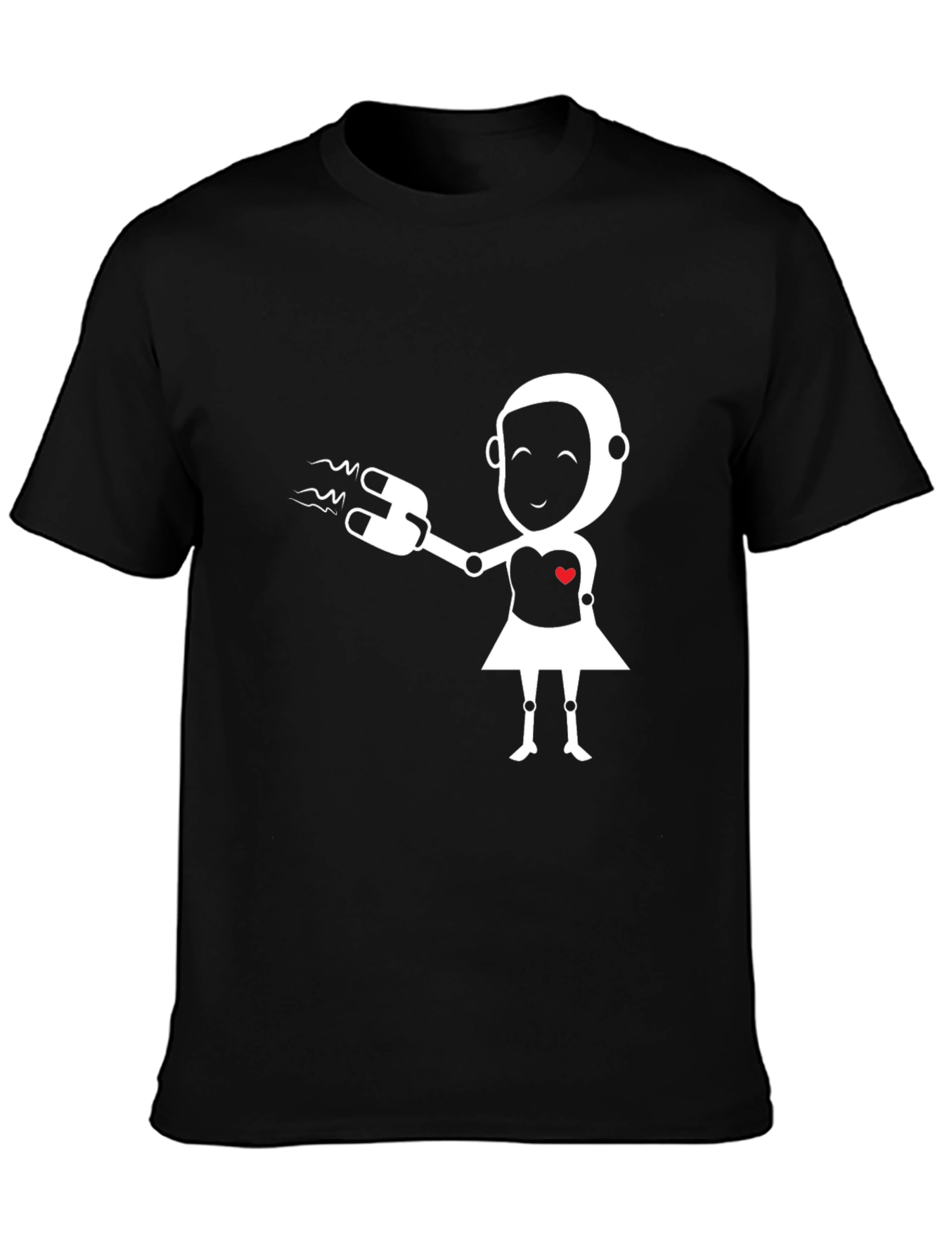Robot Love Graphic Tee - Black T-Shirt