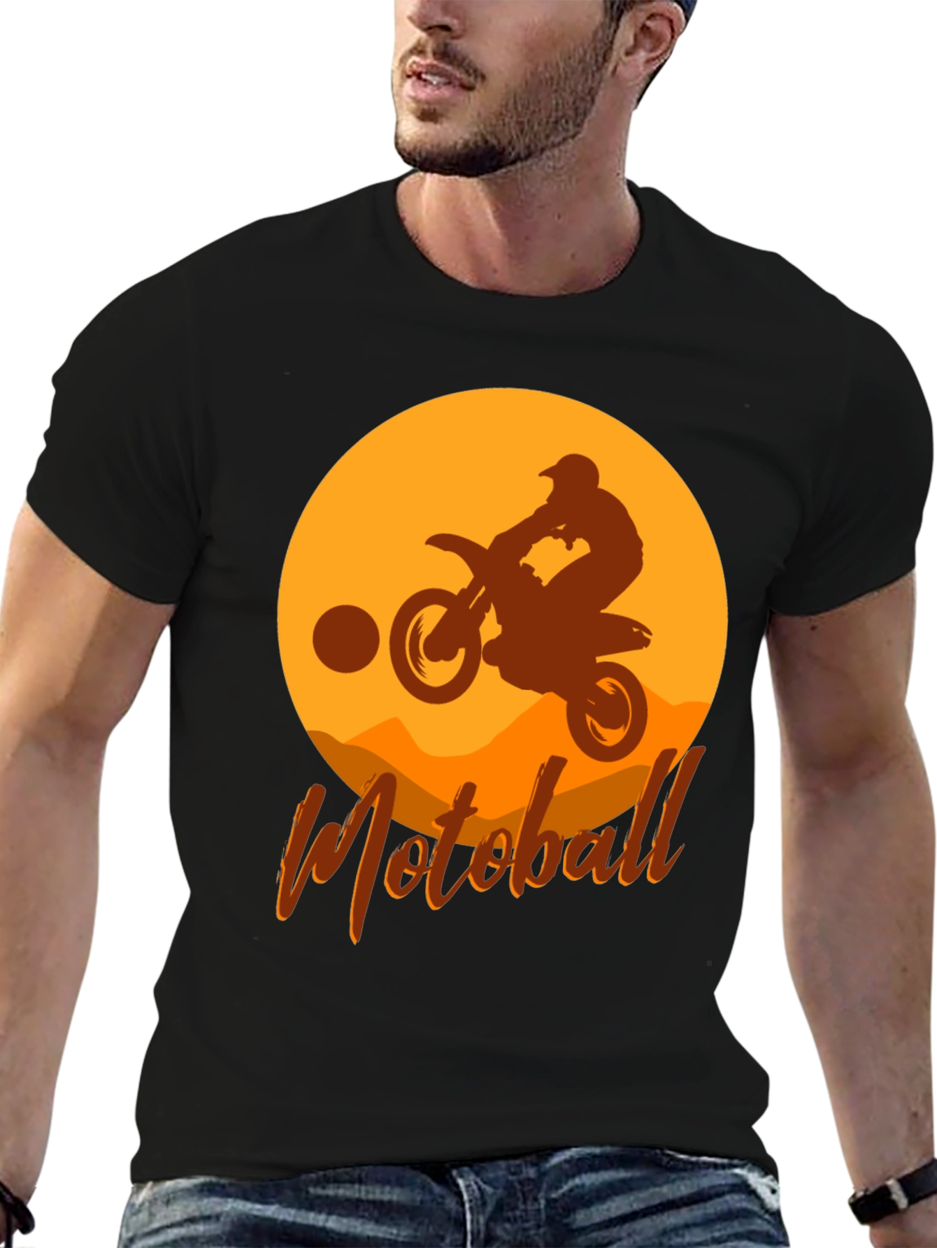Motoball Silhouette T-Shirt - Dirt Bike Rider Design