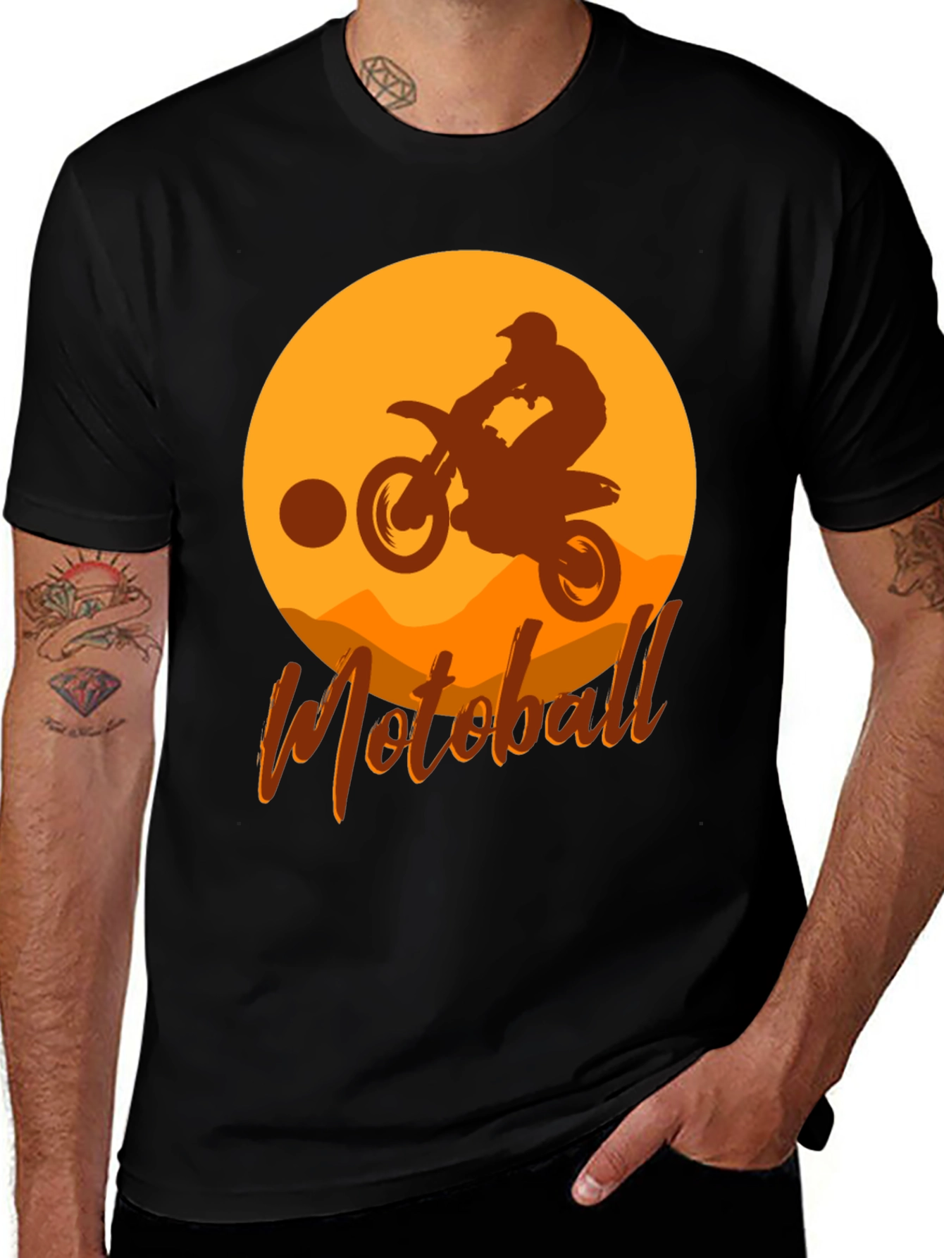Motoball Silhouette T-Shirt - Dirt Bike Rider Design
