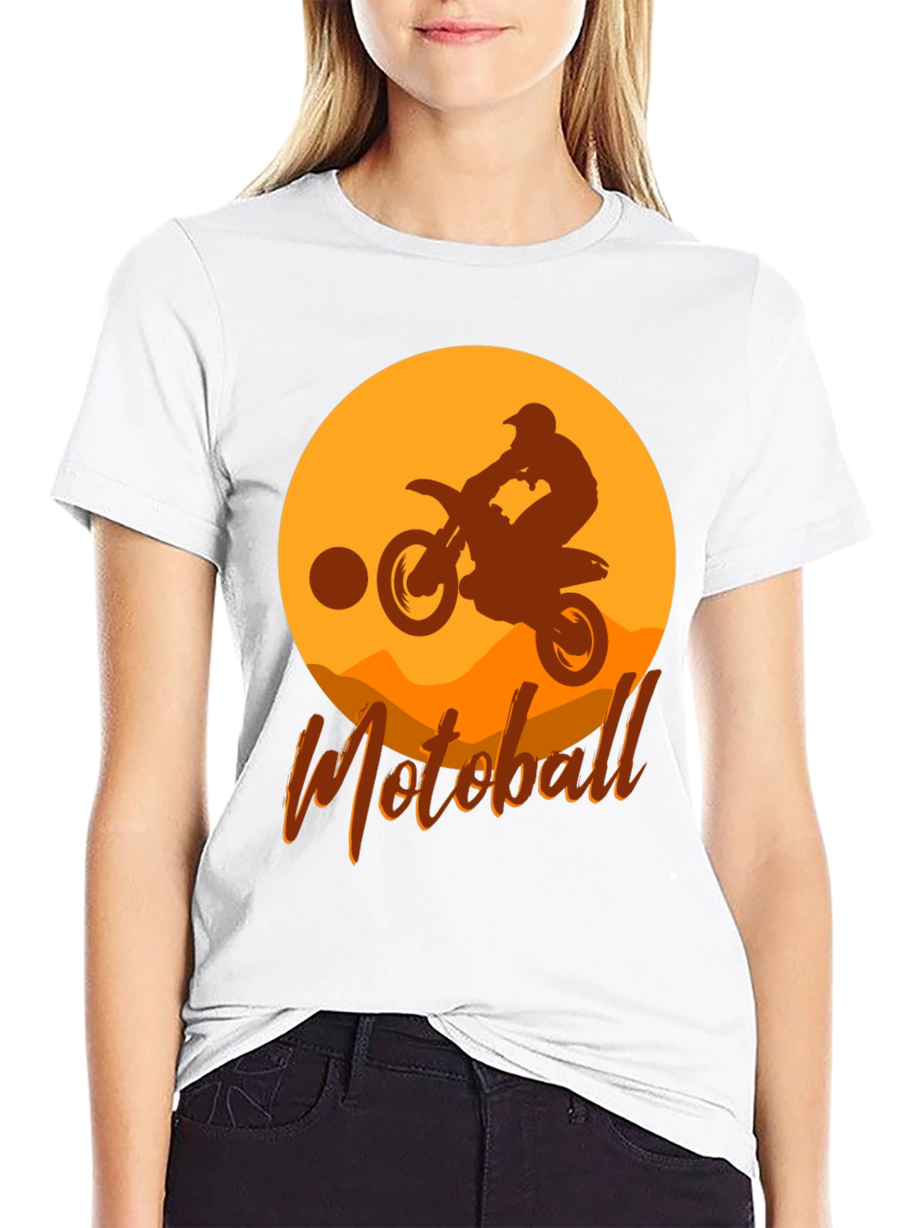 Motoball Silhouette T-Shirt - Dirt Bike Rider Design