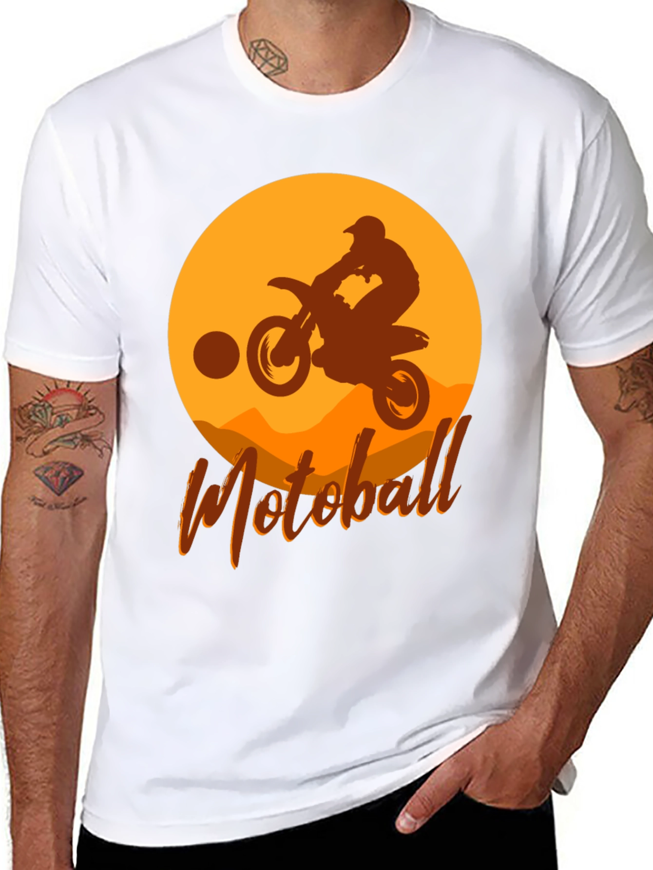 Motoball Silhouette T-Shirt - Dirt Bike Rider Design