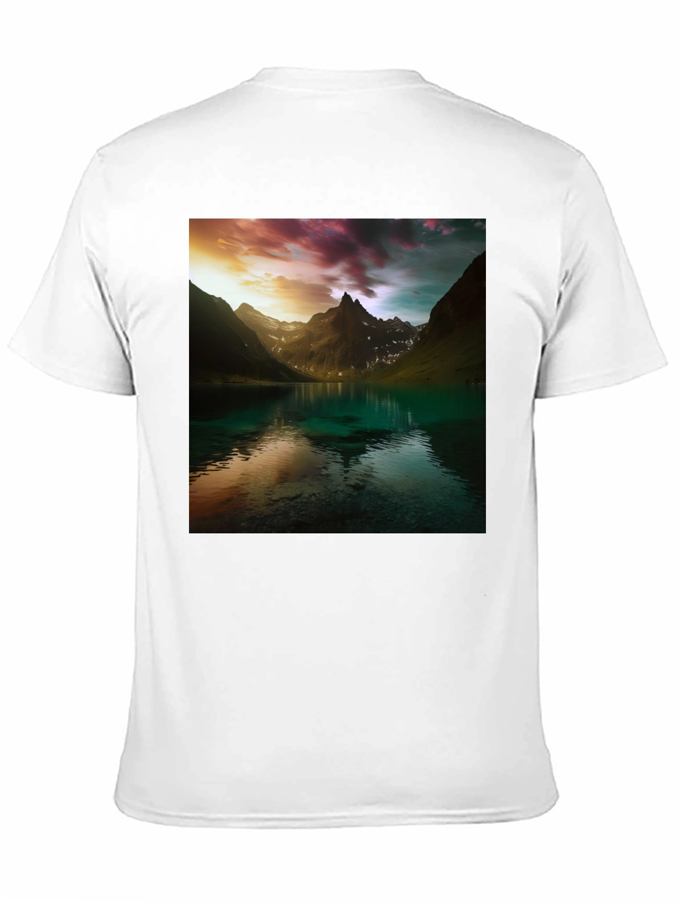 Mountain Lake Graphic Tee - Nature Scenery T-Shirt