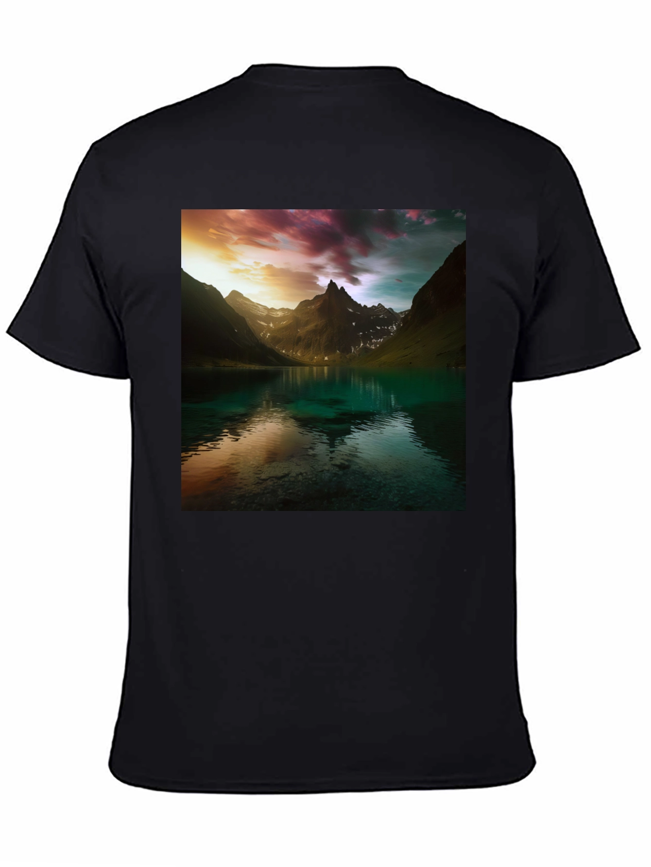 Mountain Lake Graphic Tee - Nature Scenery T-Shirt