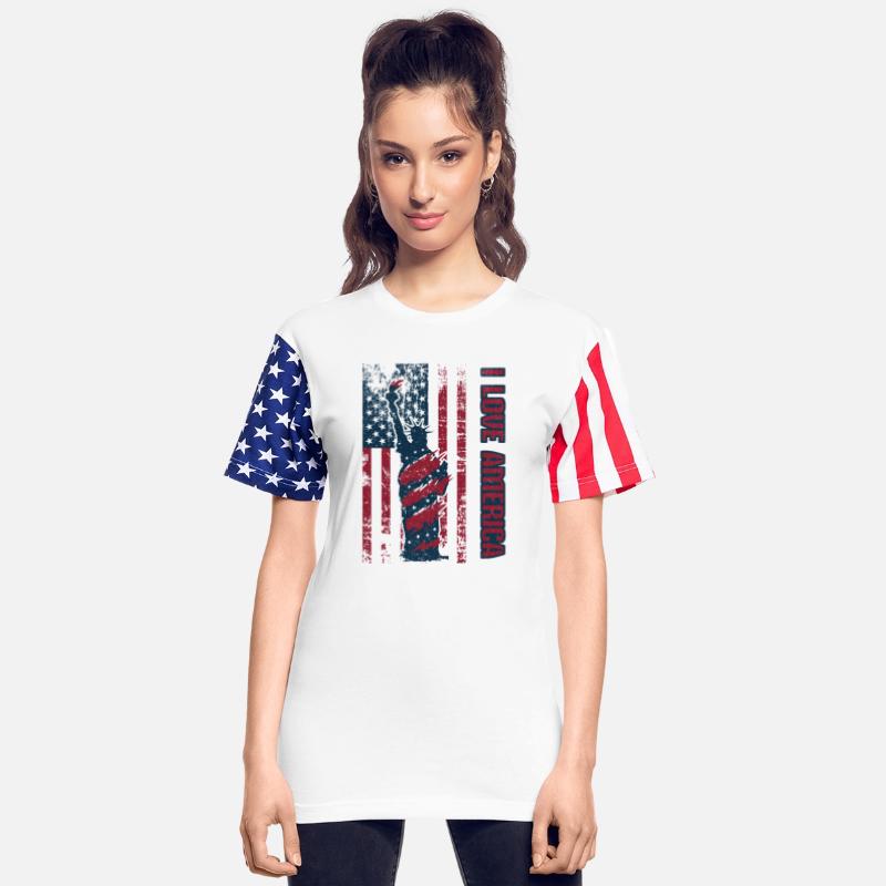 I Love America USA Flag Statue of Liberty