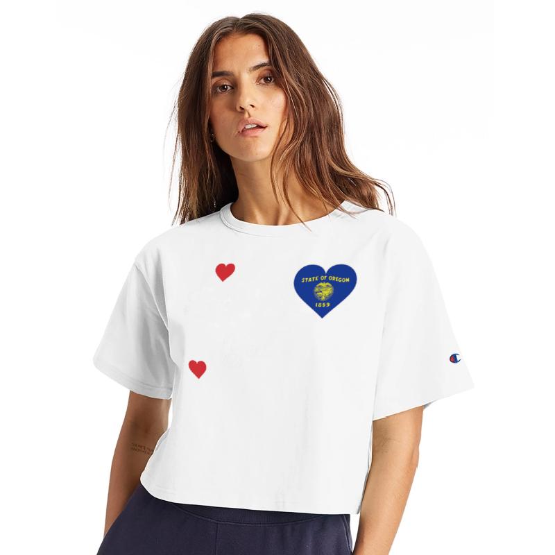 I Love Oregon USA With Oregon Flag In a Heart Prem