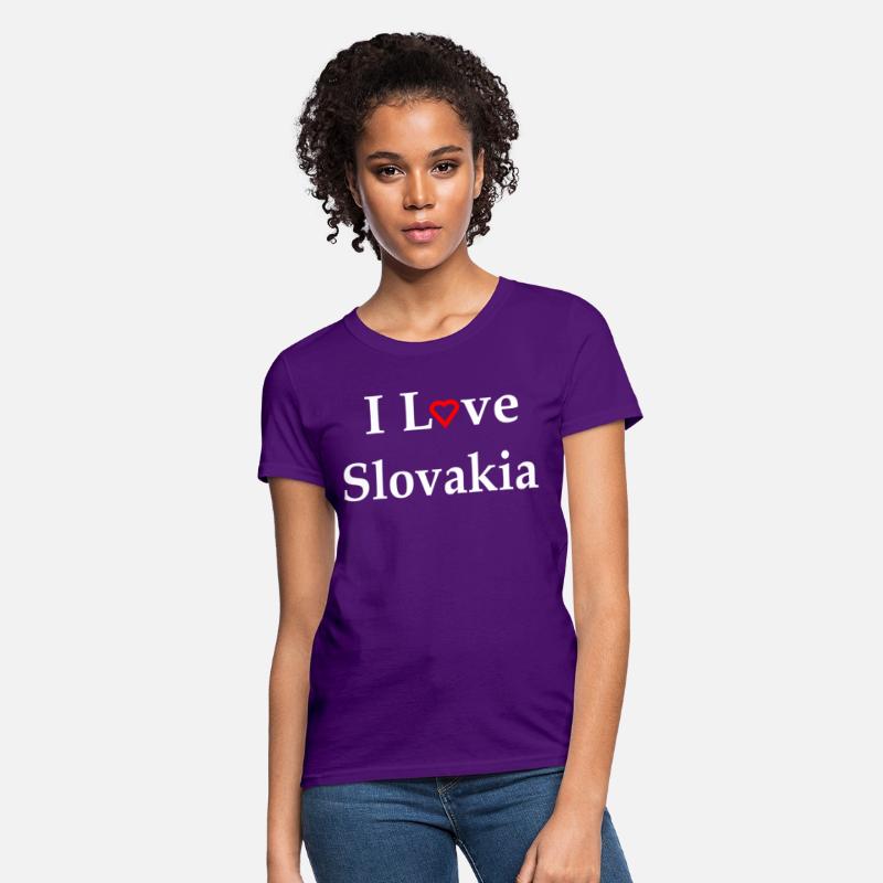 I Love Slovakia Red Heart Text For Dark Colors