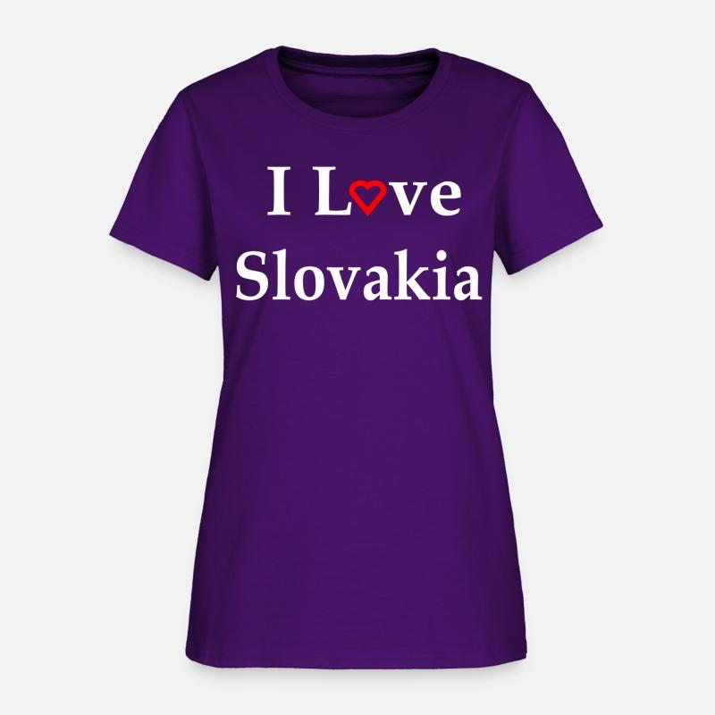 I Love Slovakia Red Heart Text For Dark Colors