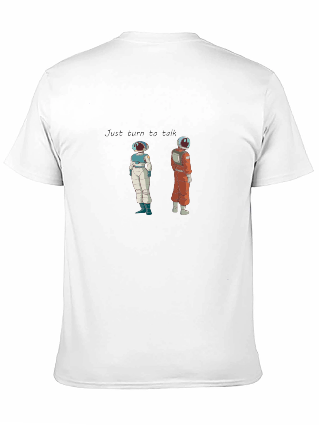 Turn to Talk Graphic Tee - Trendy Astronaut Design