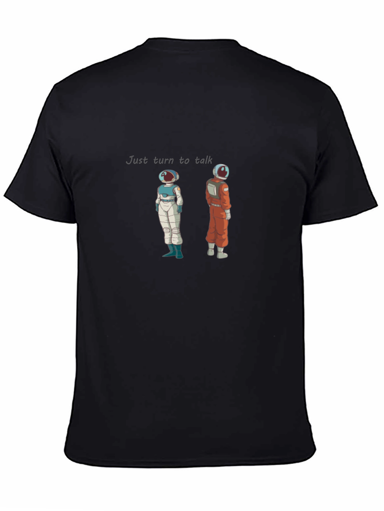 Turn to Talk Graphic Tee - Trendy Astronaut Design
