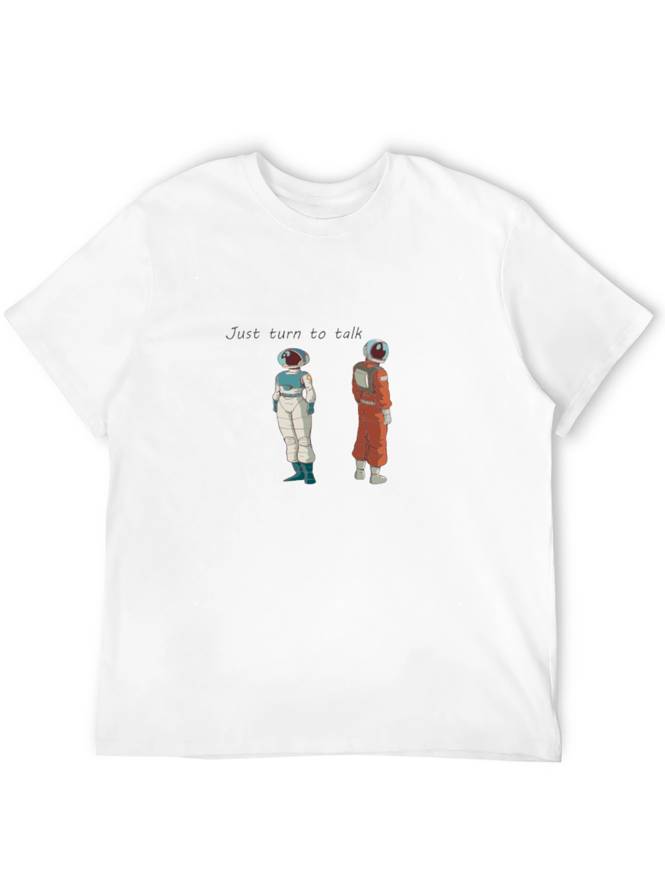 Turn to Talk Graphic Tee - Trendy Astronaut Design