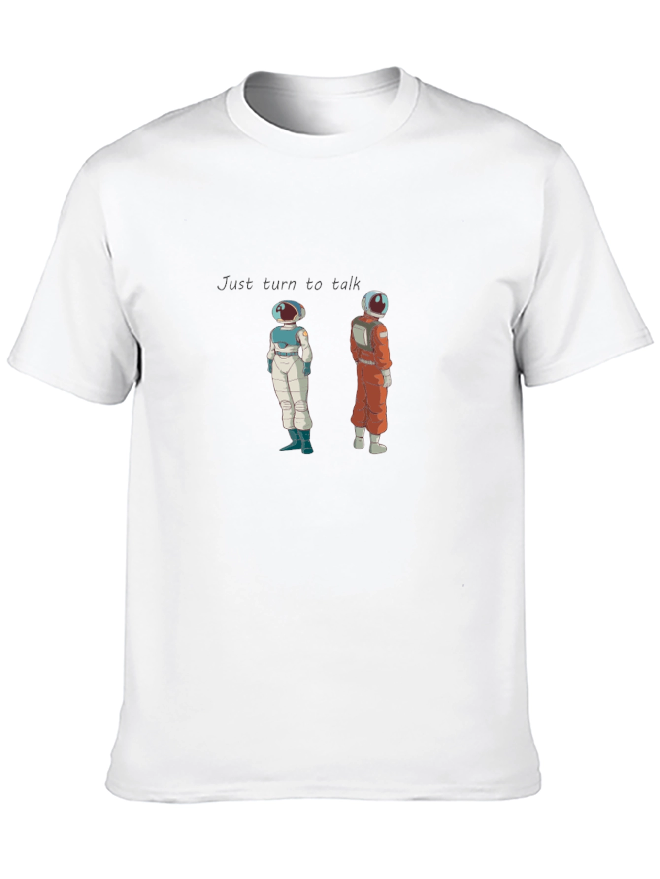 Turn to Talk Graphic Tee - Trendy Astronaut Design