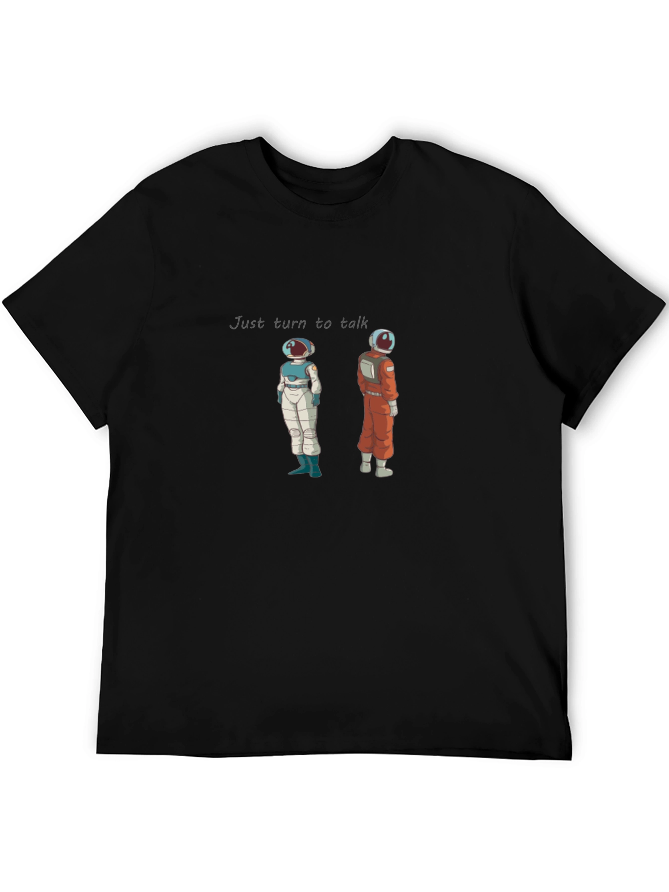 Turn to Talk Graphic Tee - Trendy Astronaut Design