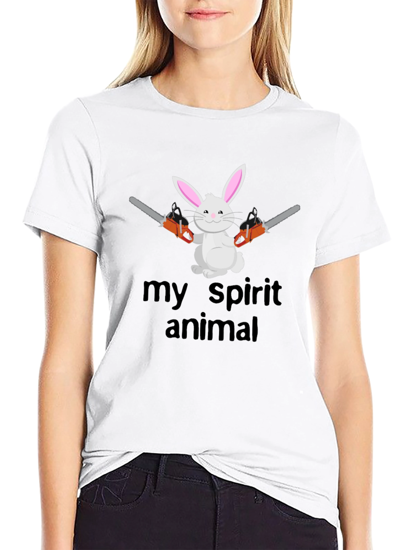 My Spirit Animal Bunny Chainsaw Graphic Tee