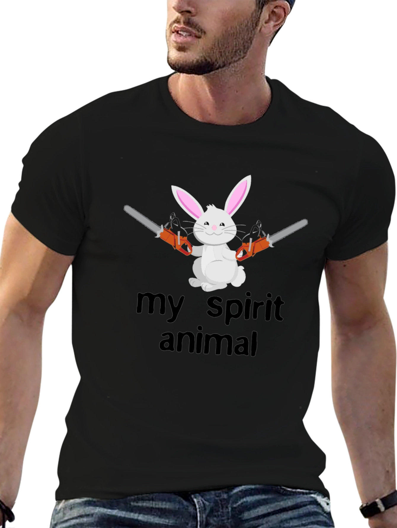 My Spirit Animal Bunny Chainsaw Graphic Tee