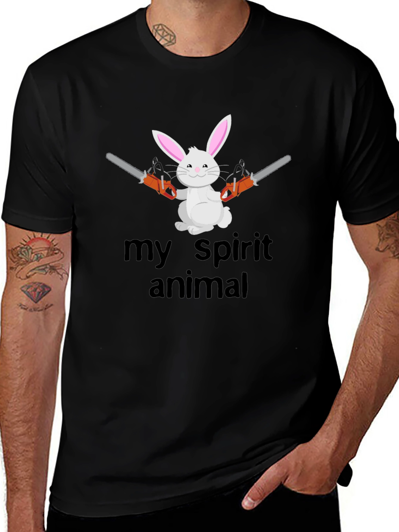 My Spirit Animal Bunny Chainsaw Graphic Tee