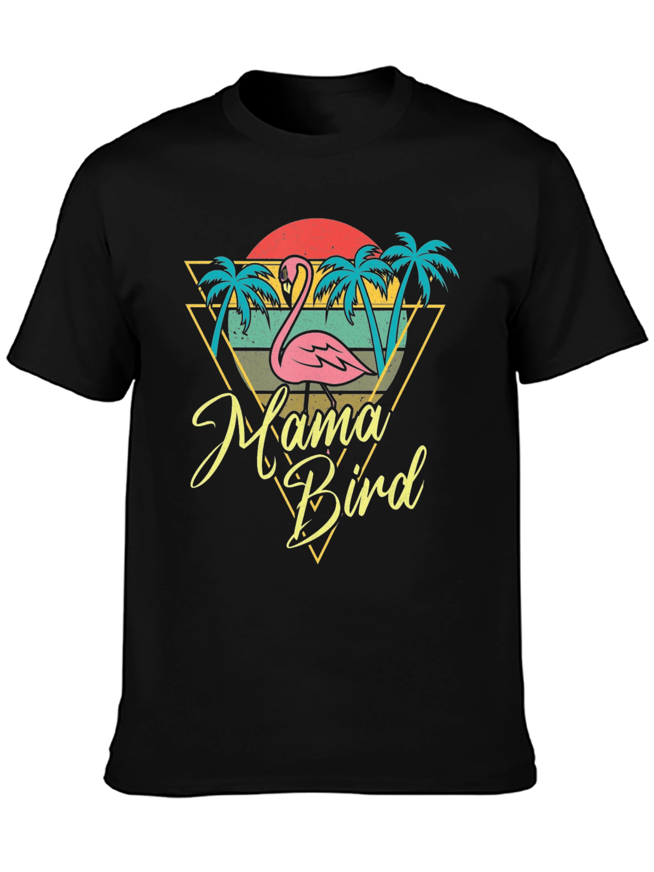 Mama Bird Flamingo Graphic Tee - Tropical Style