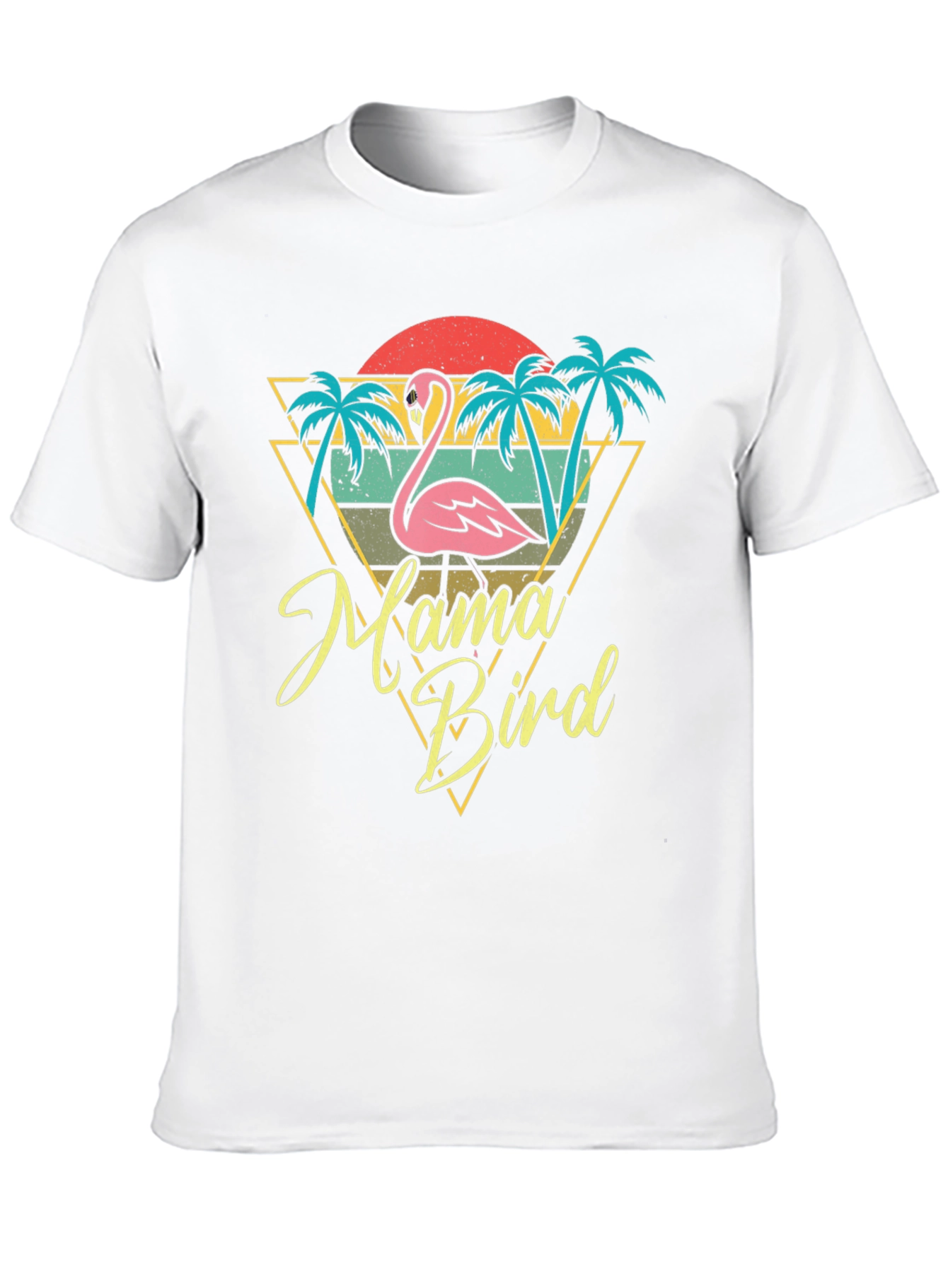 Mama Bird Flamingo Graphic Tee - Tropical Style