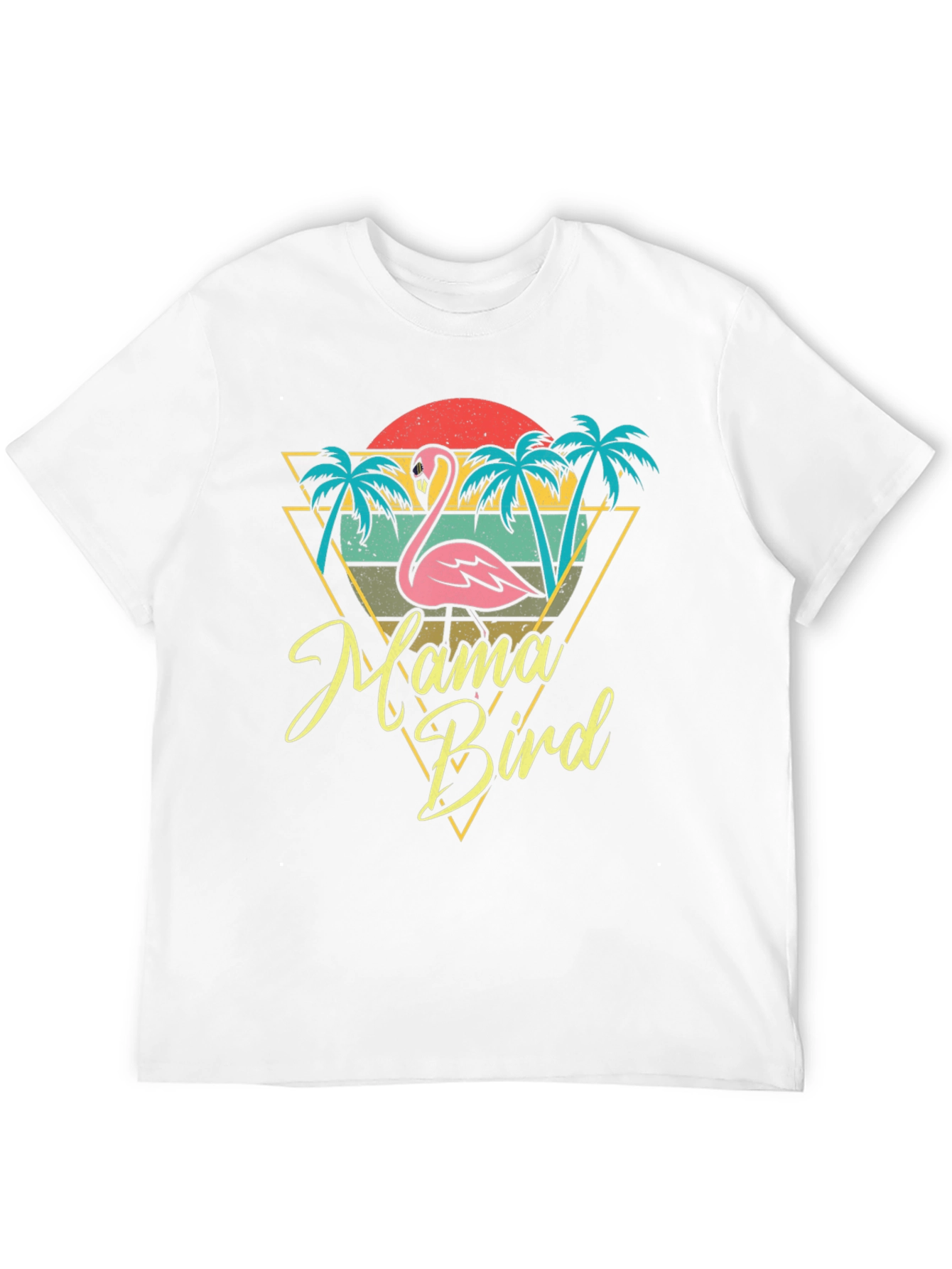 Mama Bird Flamingo Graphic Tee - Tropical Style