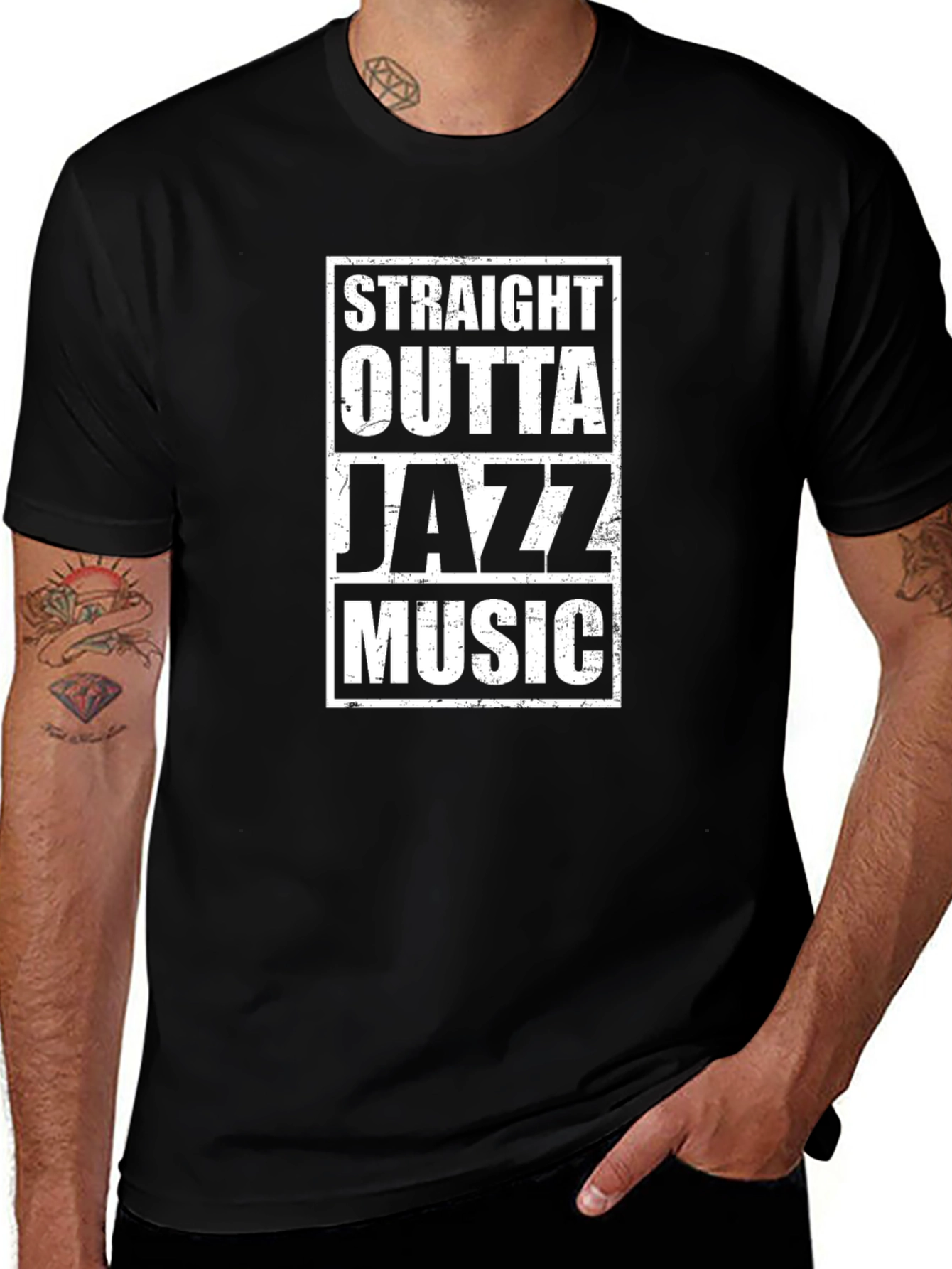 Straight Outta Jazz Music Graphic T-Shirt