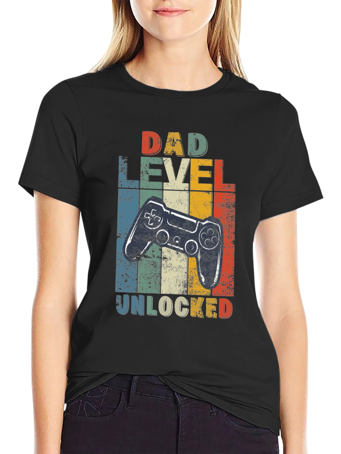 Dad Level Unlocked Graphic Tee - Gamer Dad Shirt