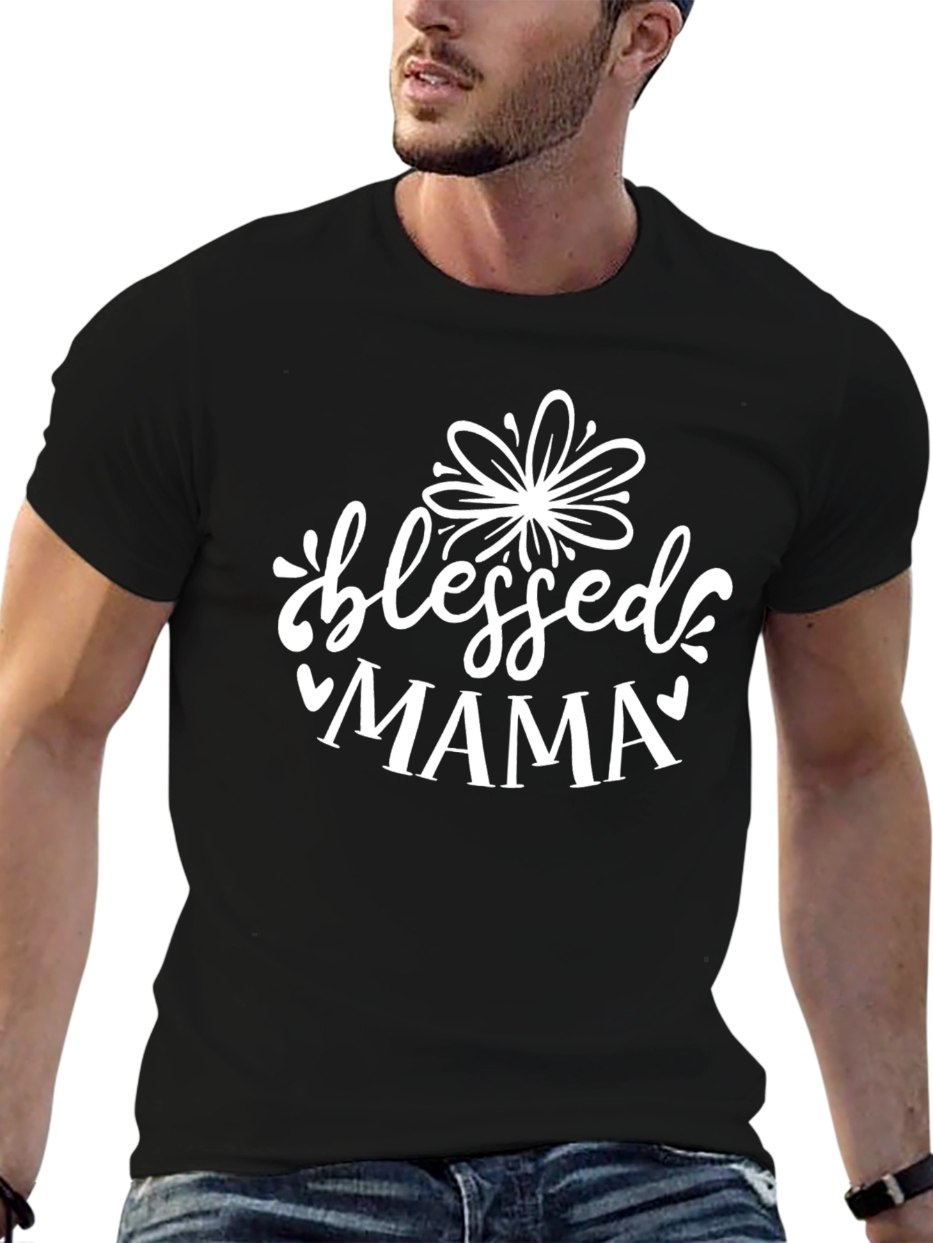Blessed Mama Graphic Tee - Black T-Shirt