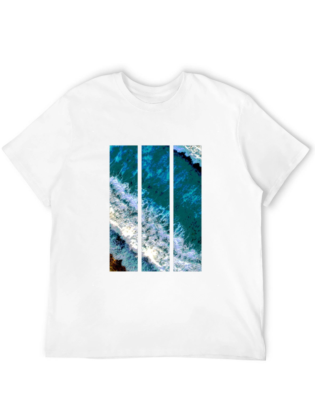 Ocean View Graphic Print Mens Black T-Shirt