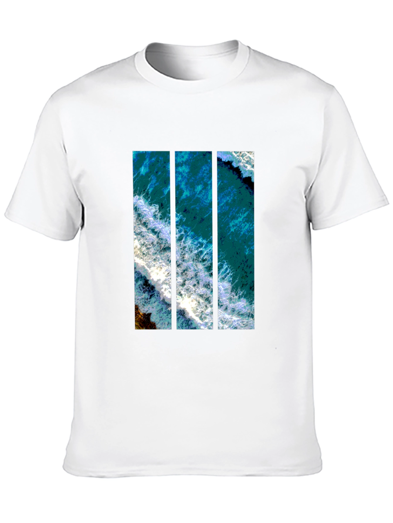 Ocean View Graphic Print Mens Black T-Shirt