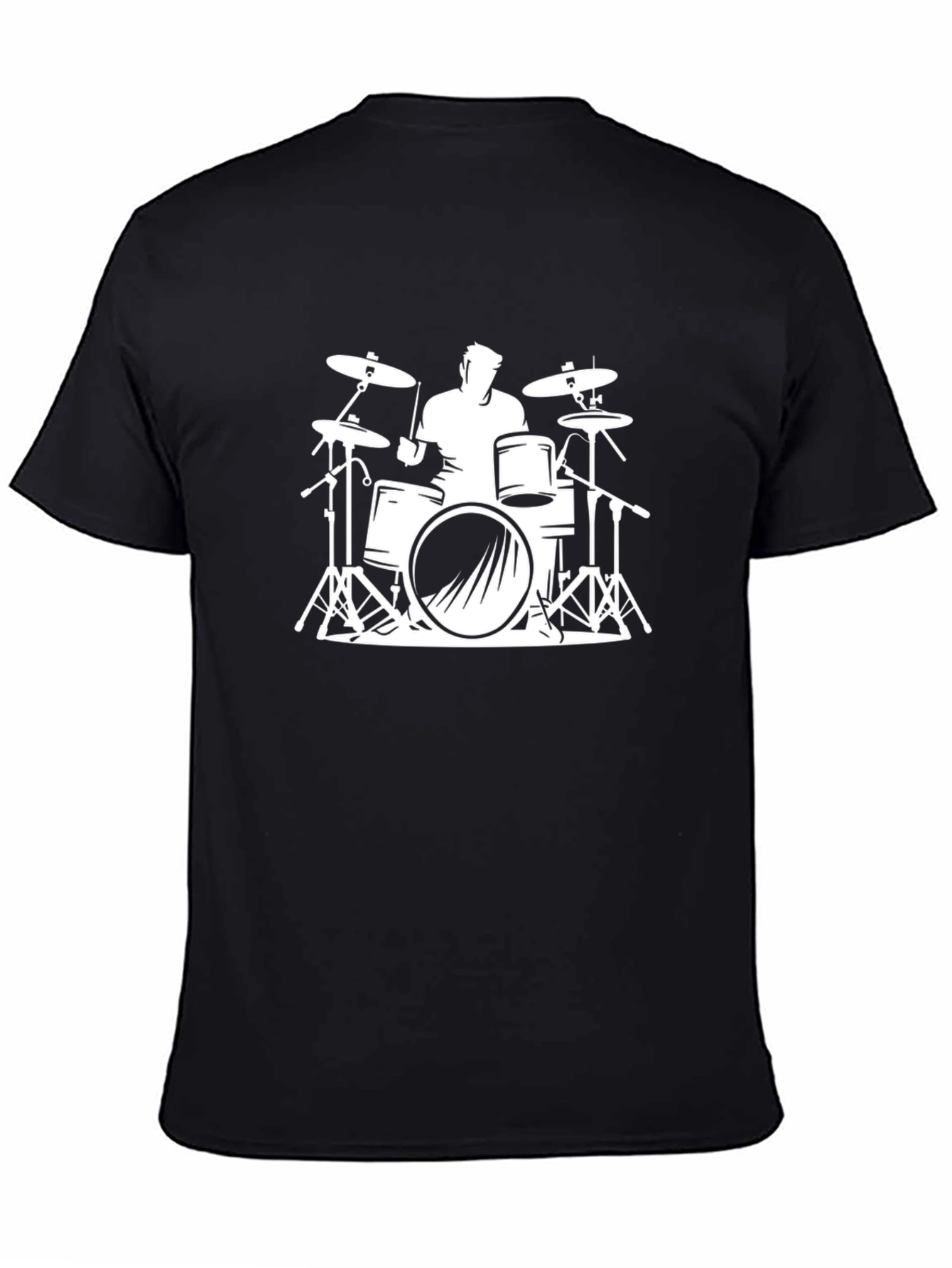 Drummer Graphic Tee - Black Cotton T-Shirt