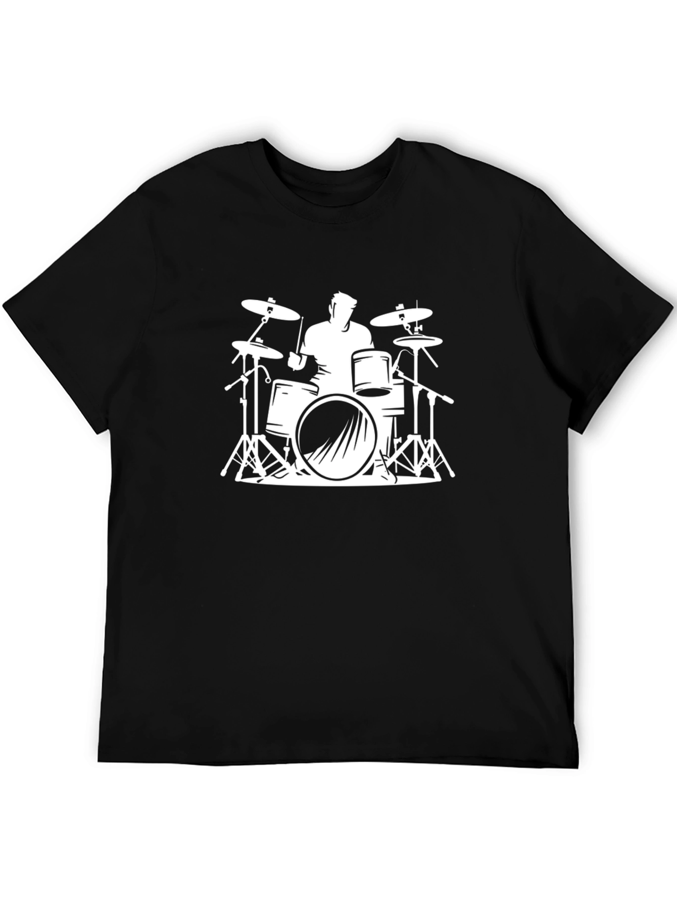 Drummer Graphic Tee - Black Cotton T-Shirt