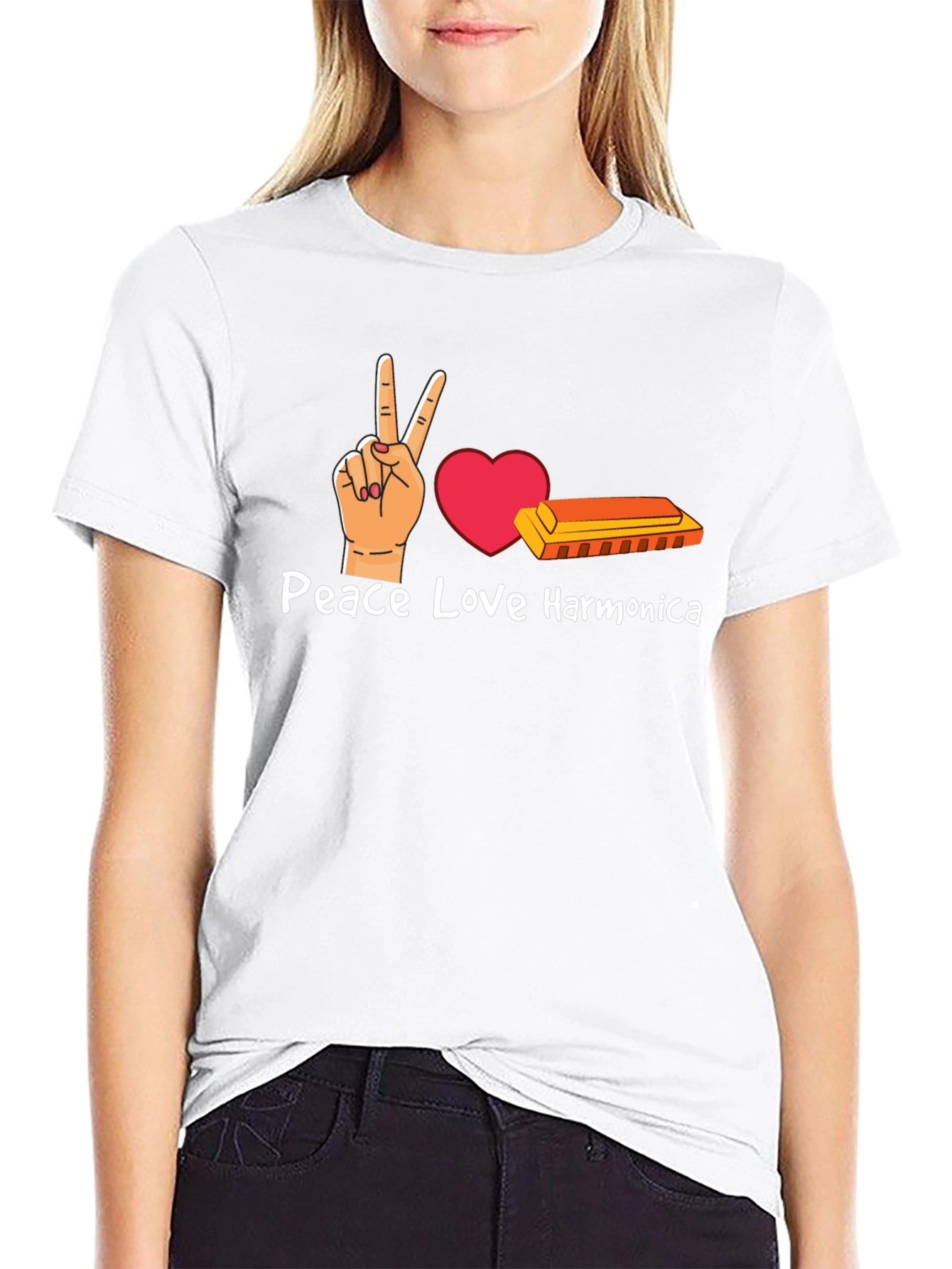 Peace Love Harmonica T-Shirt