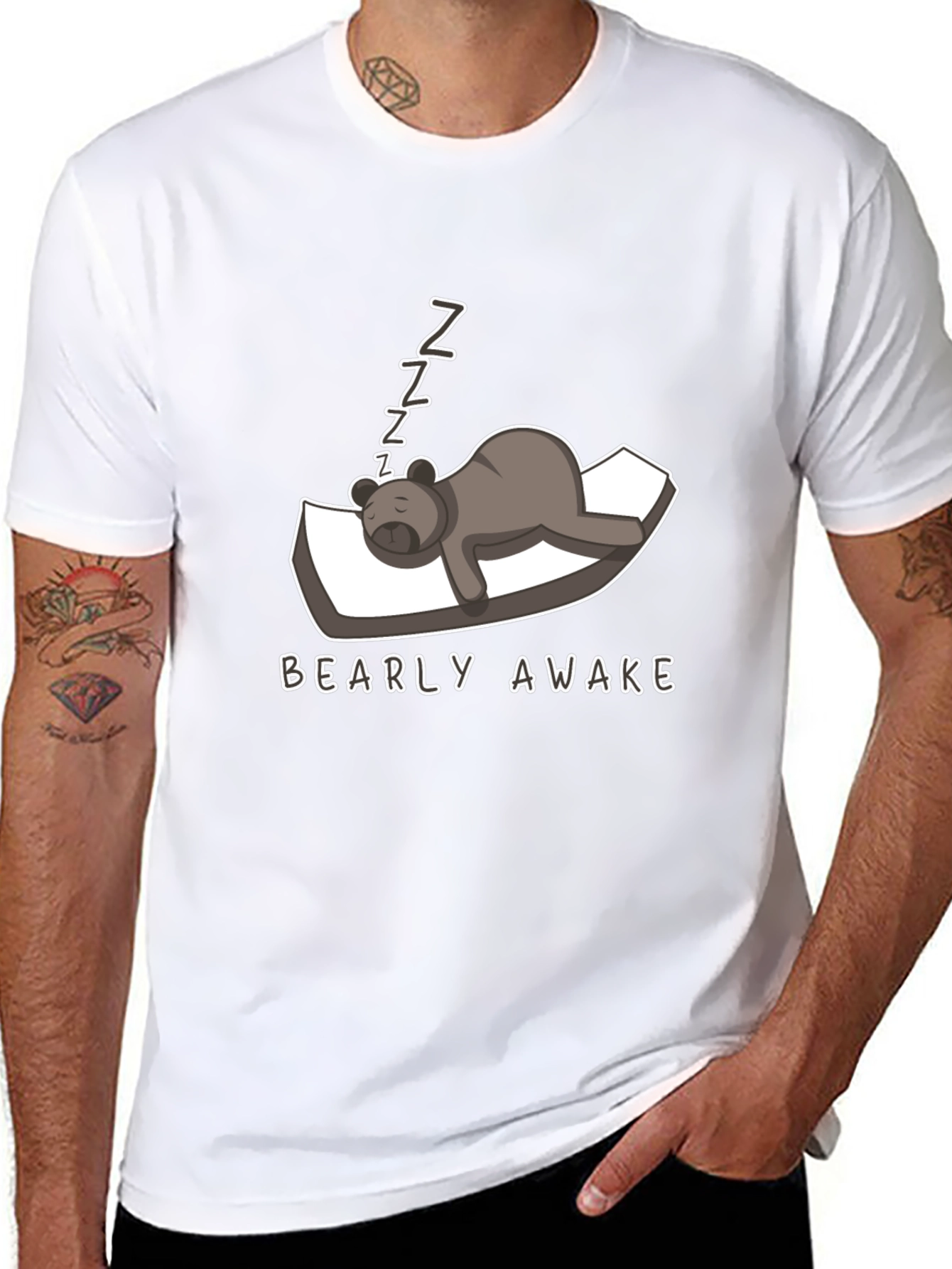 Bearly Awake T-Shirt - Funny Sleeping Bear Tee