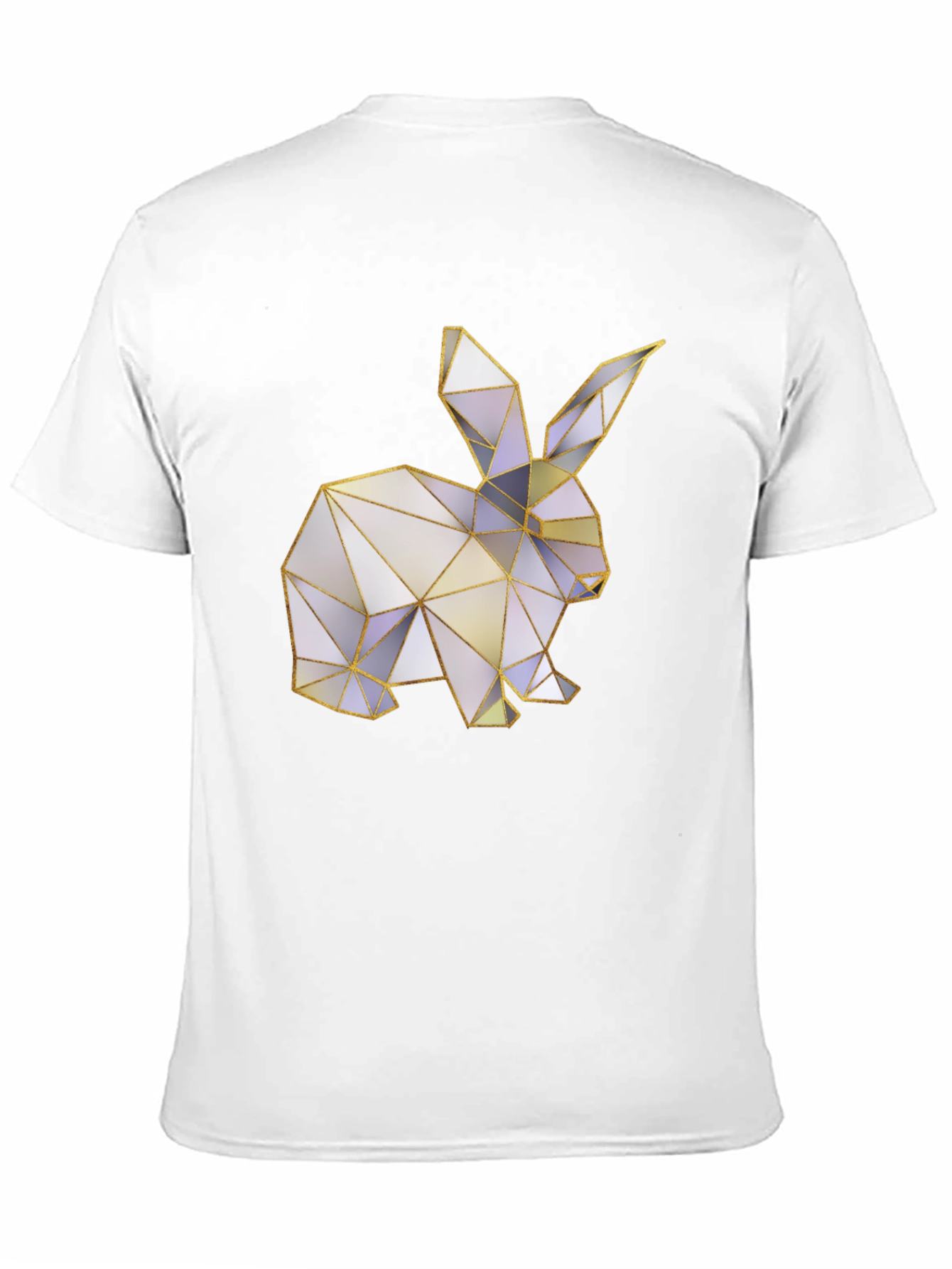 Geometric Bunny Graphic Tee - Black Casual T-Shirt