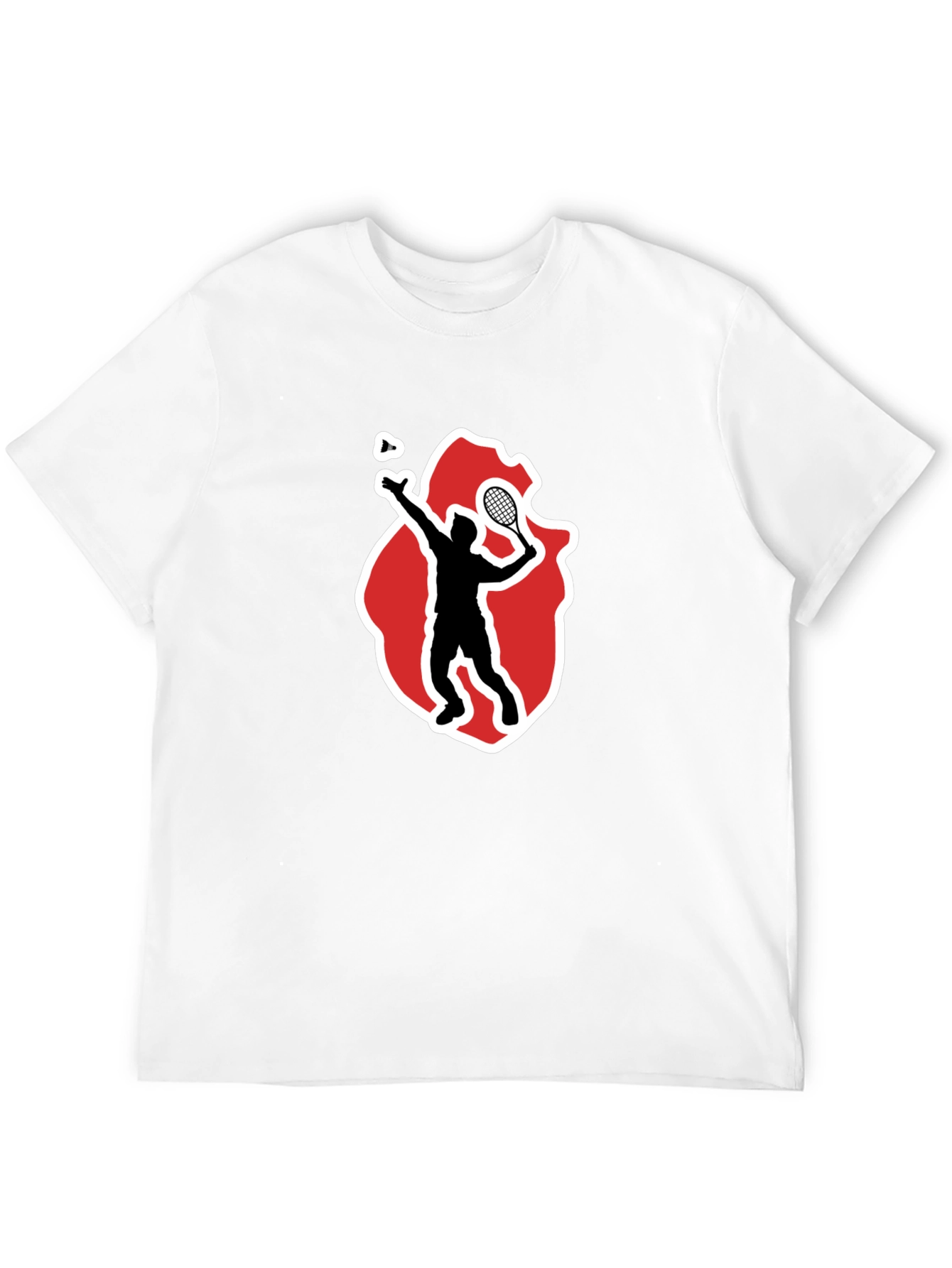 Badminton Player Graphic Tee - Sporty Black T-Shirt