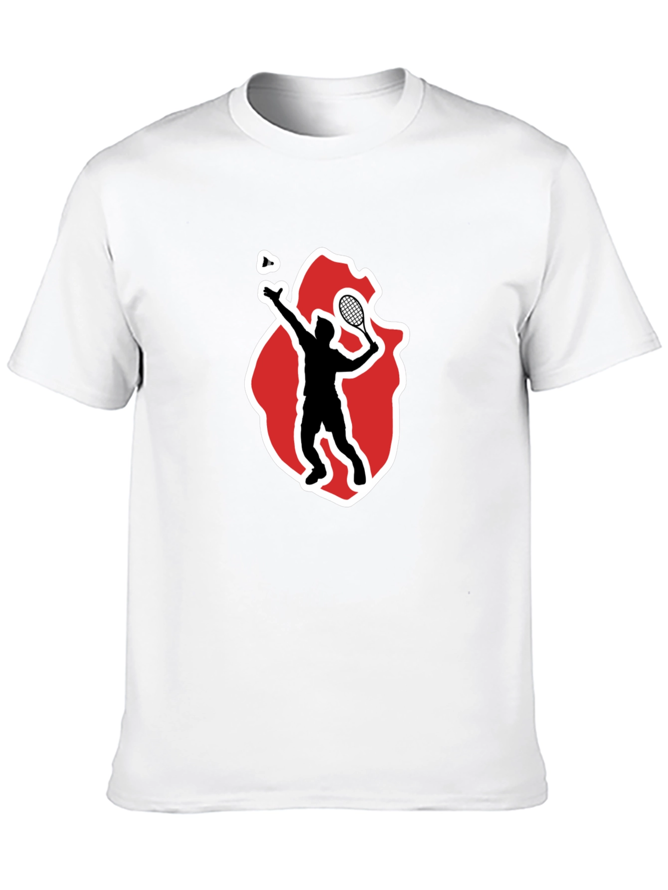 Badminton Player Graphic Tee - Sporty Black T-Shirt