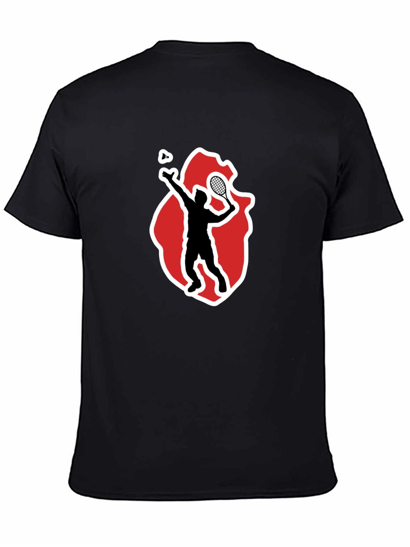 Badminton Player Graphic Tee - Sporty Black T-Shirt