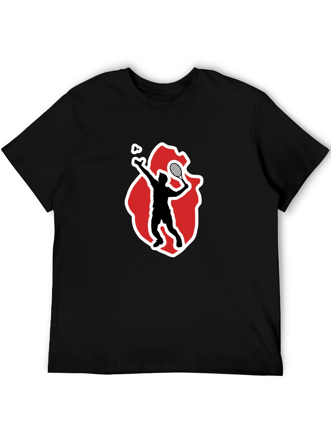 Badminton Player Graphic Tee - Sporty Black T-Shirt