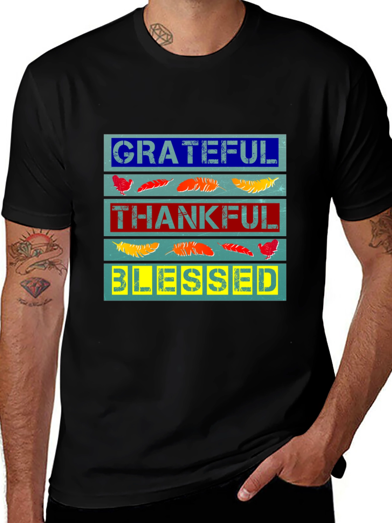 Grateful Thankful Blessed Graphic Tee