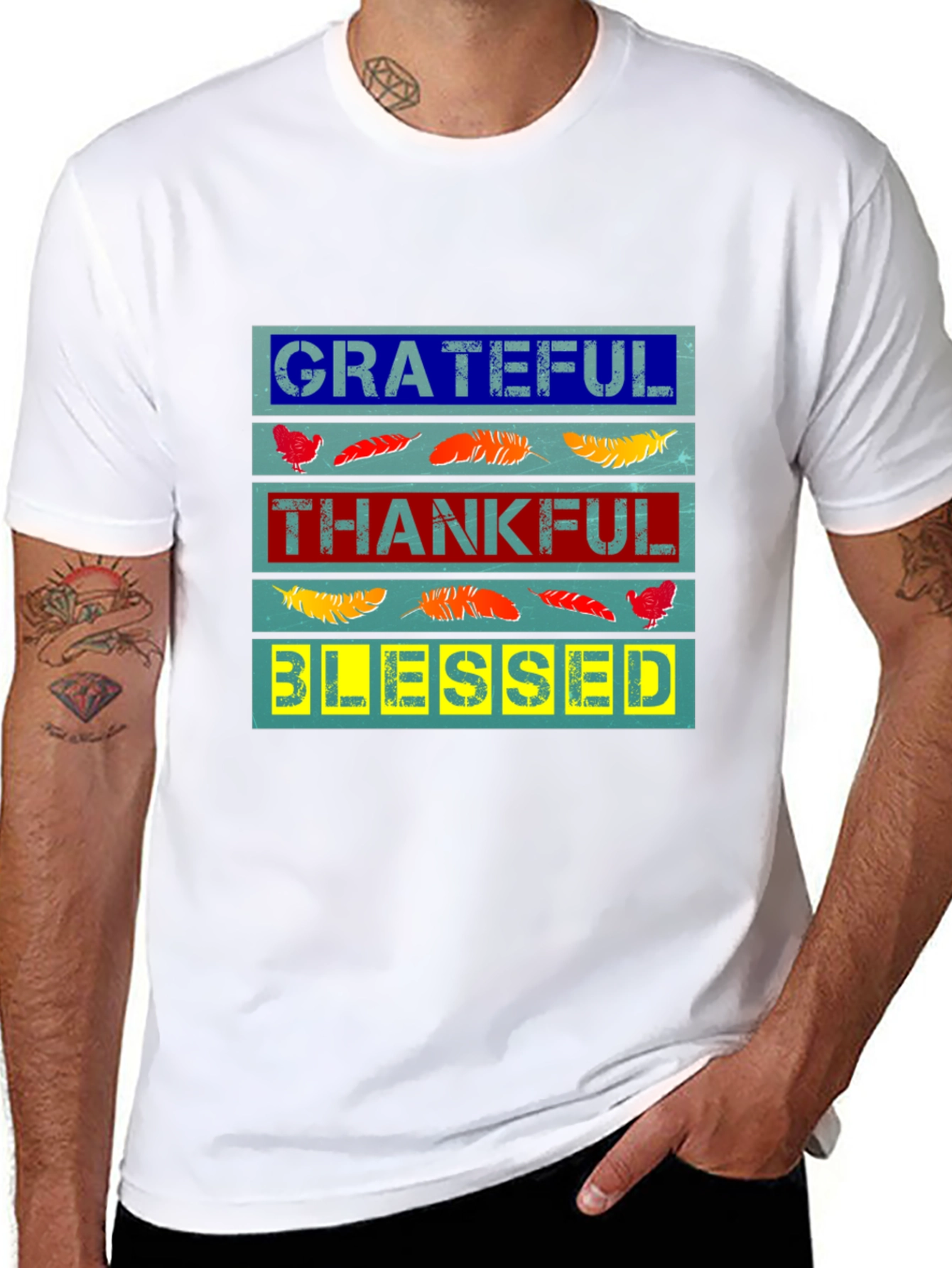 Grateful Thankful Blessed Graphic Tee