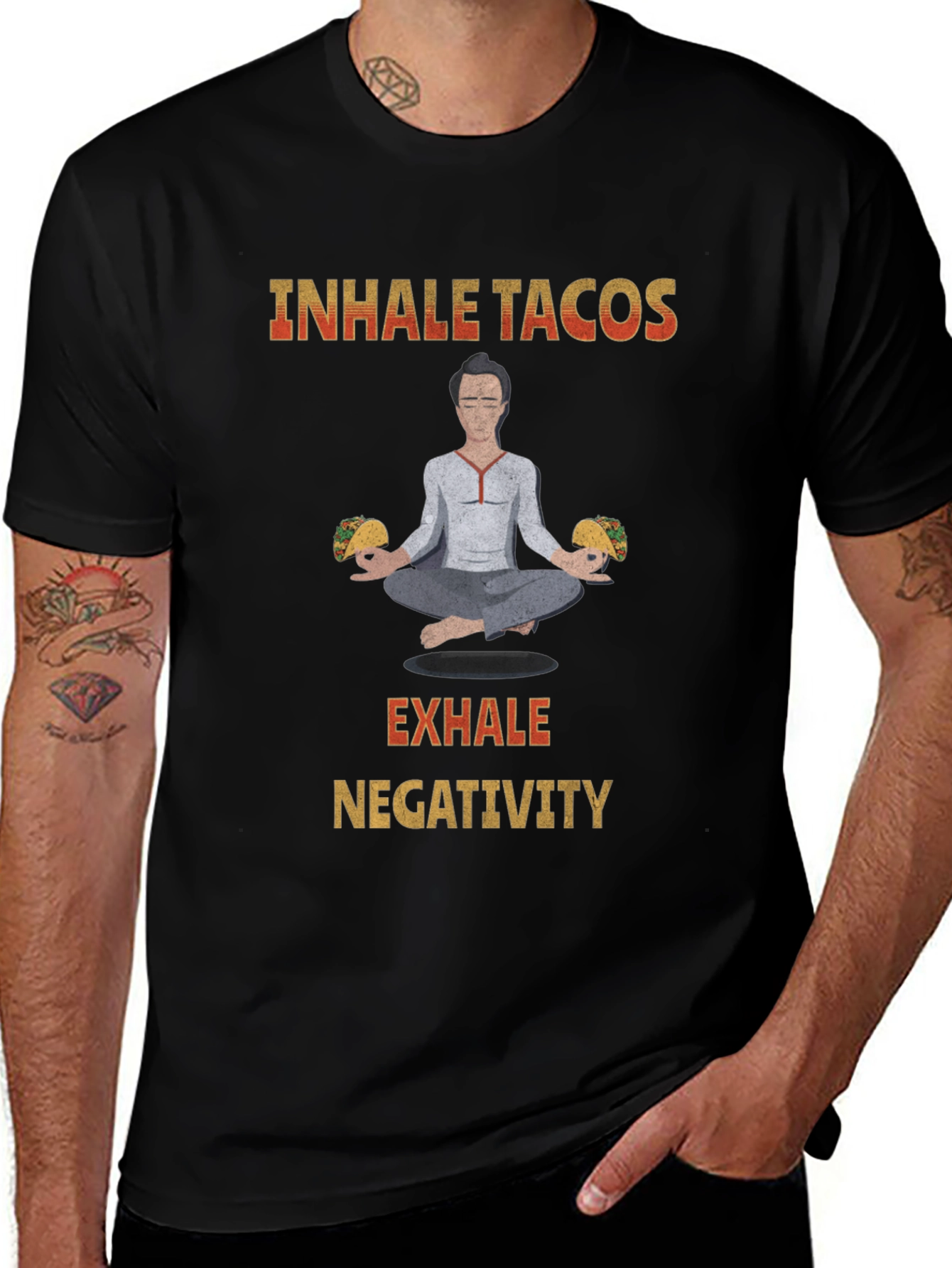Inhale Tacos Exhale Negativity Graphic Tee