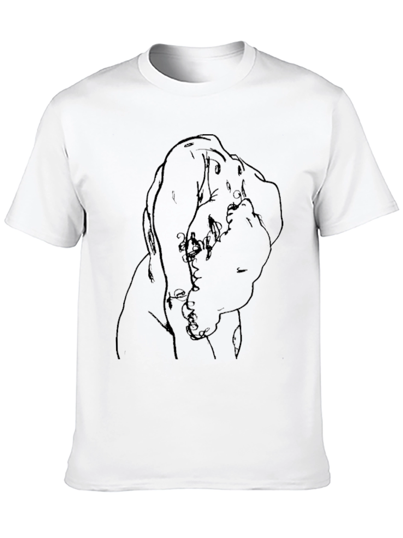 Abstract Line Art Graphic Tee - Unisex Black T-Shirt
