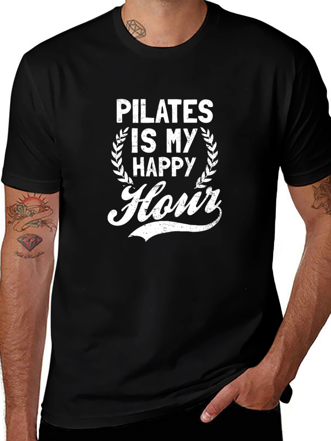 Pilates is My Happy Hour Black T-Shirt