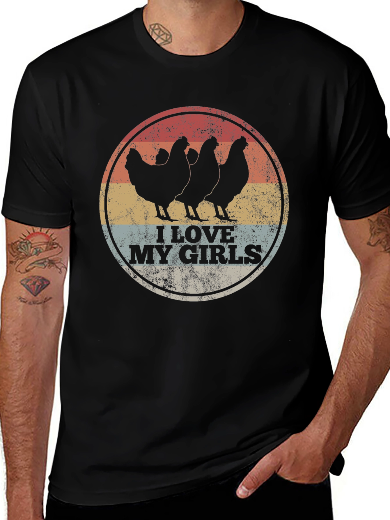 I Love My Girls Chicken Graphic Tee