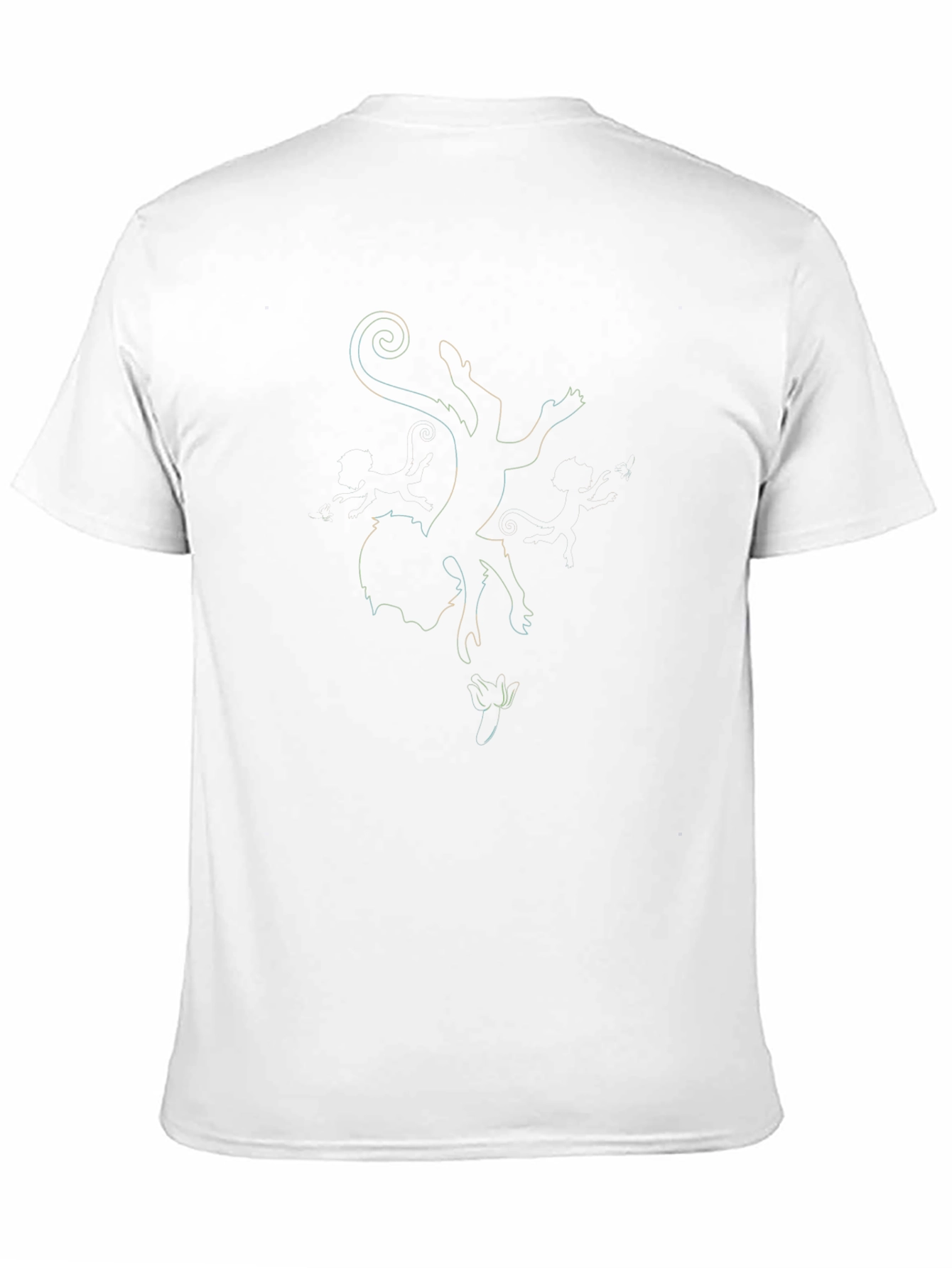 Monkey Outline Graphic Black T-Shirt