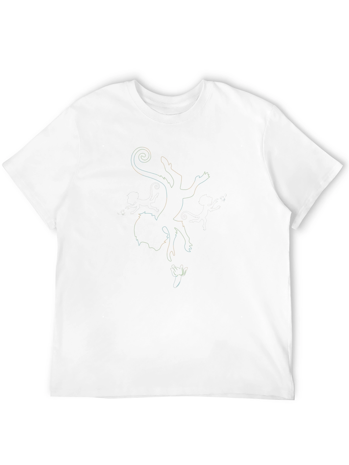 Monkey Outline Graphic Black T-Shirt