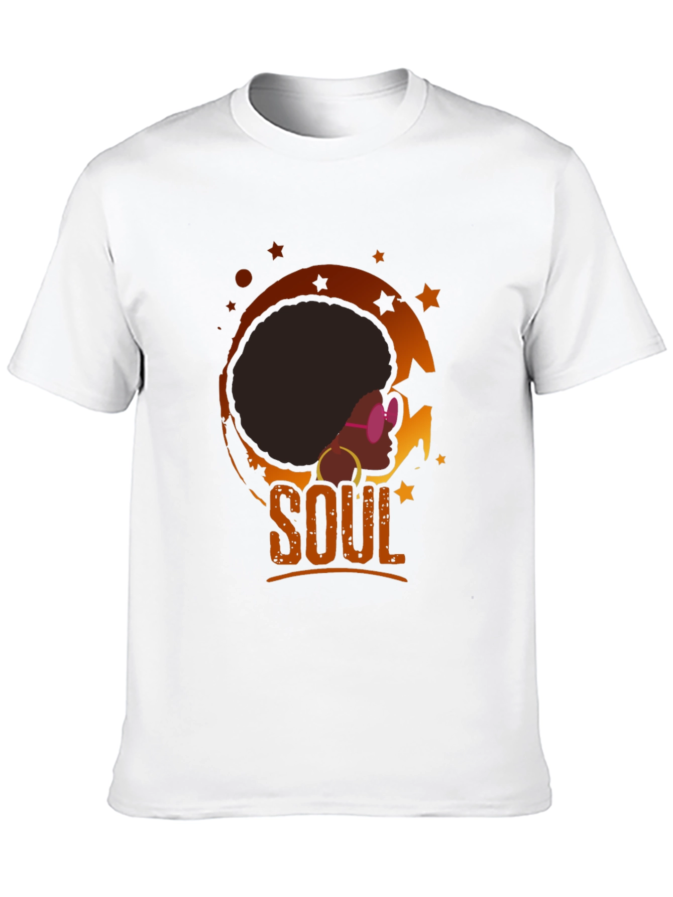 Soulful Afro T-Shirt - Retro Black Tee